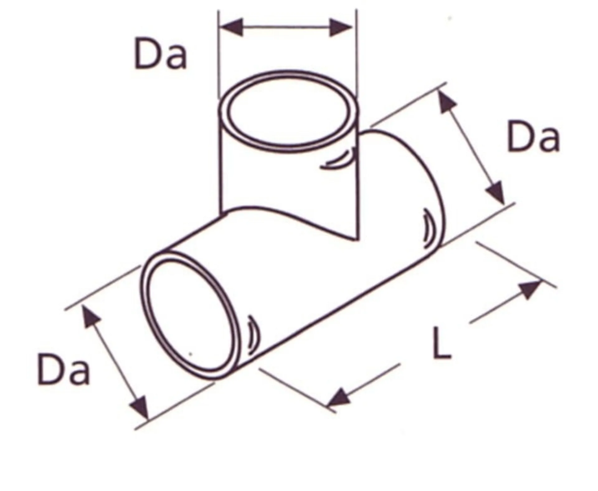 Pièce en T pour le raccordement des tuyaux pour les chauffages diesel Webasto de 90mm de diamètre