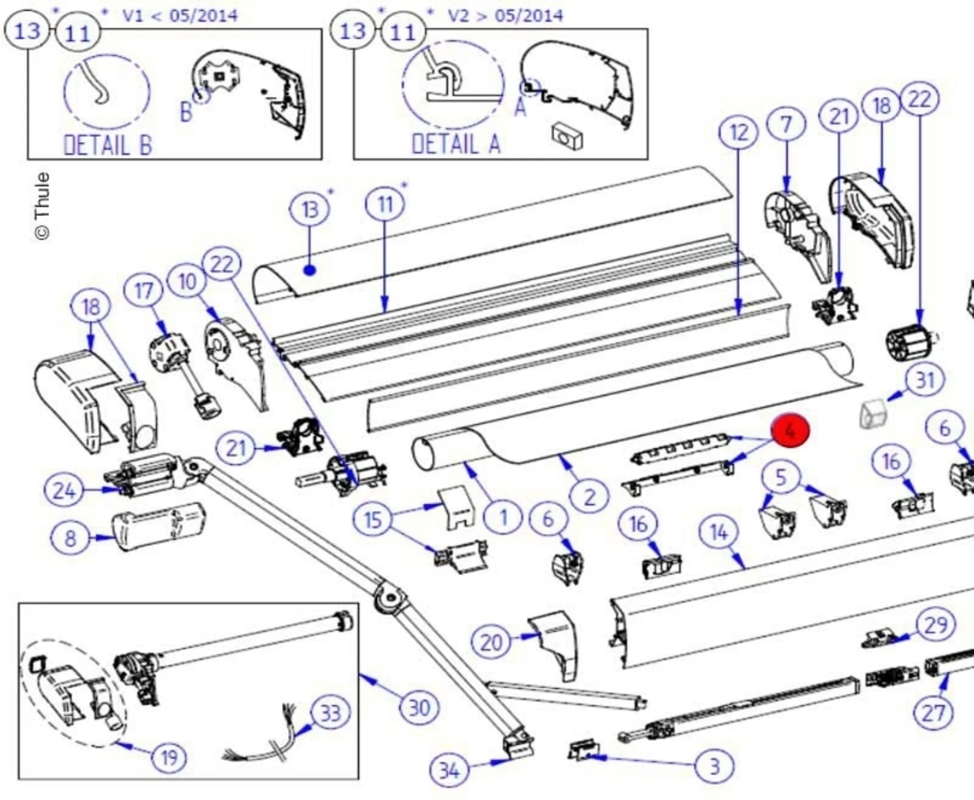 Guide de toile Thule pour store Omnistor 9200 - Numéro de pièce Thule 1500602445