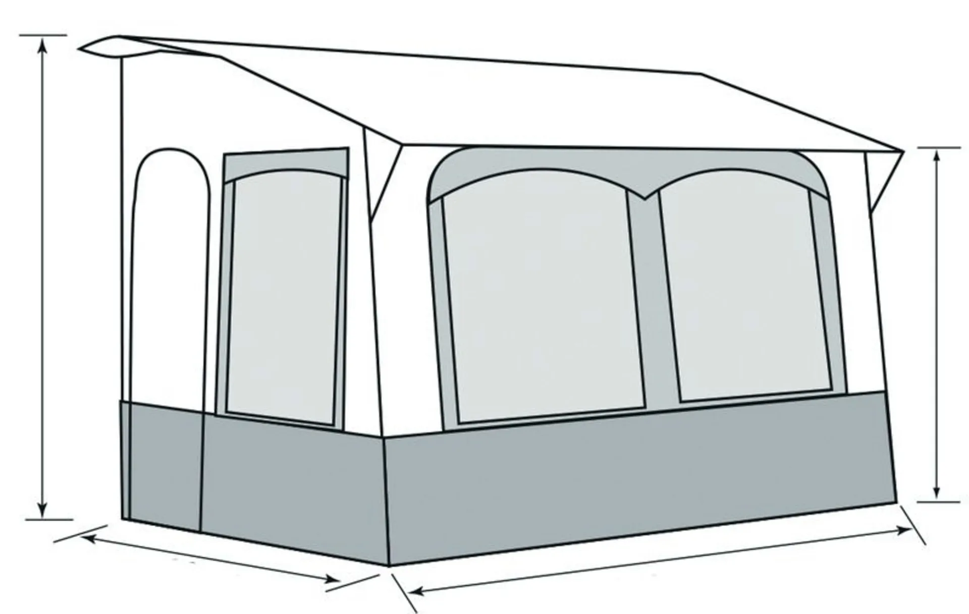 Auvent universel de caravane toutes saisons Casa Royal 2 en 320cm et 2 tailles