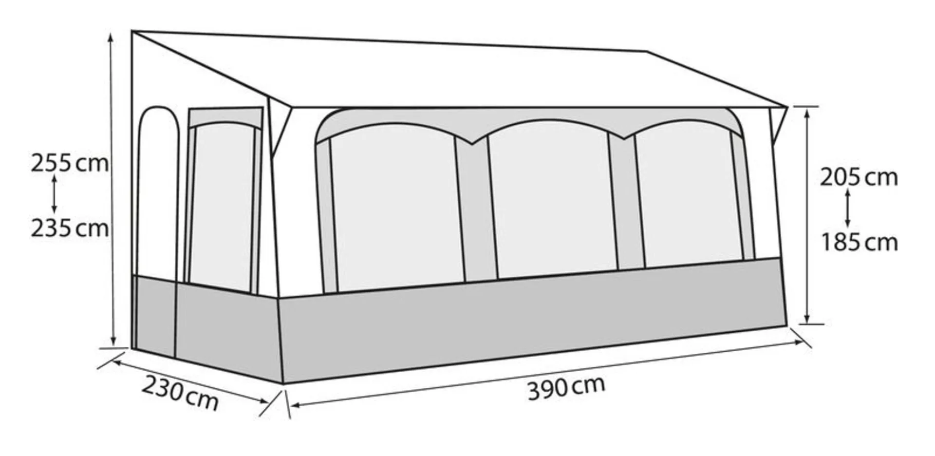 Auvent universel de caravane toutes saisons Casa Royal 2 en 320cm et 2 tailles