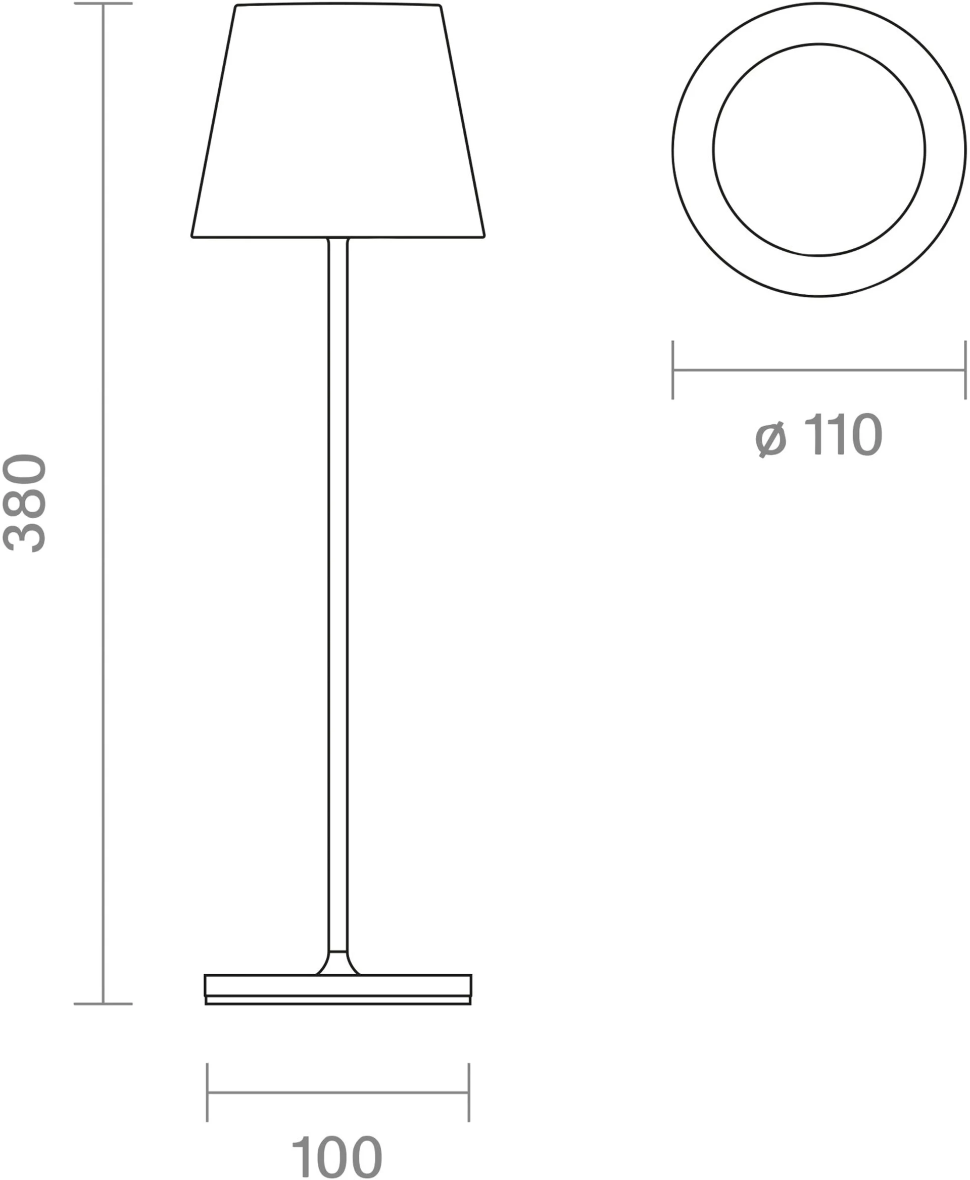 Lampe de table rechargeable Sigor Nuindie 380 mm