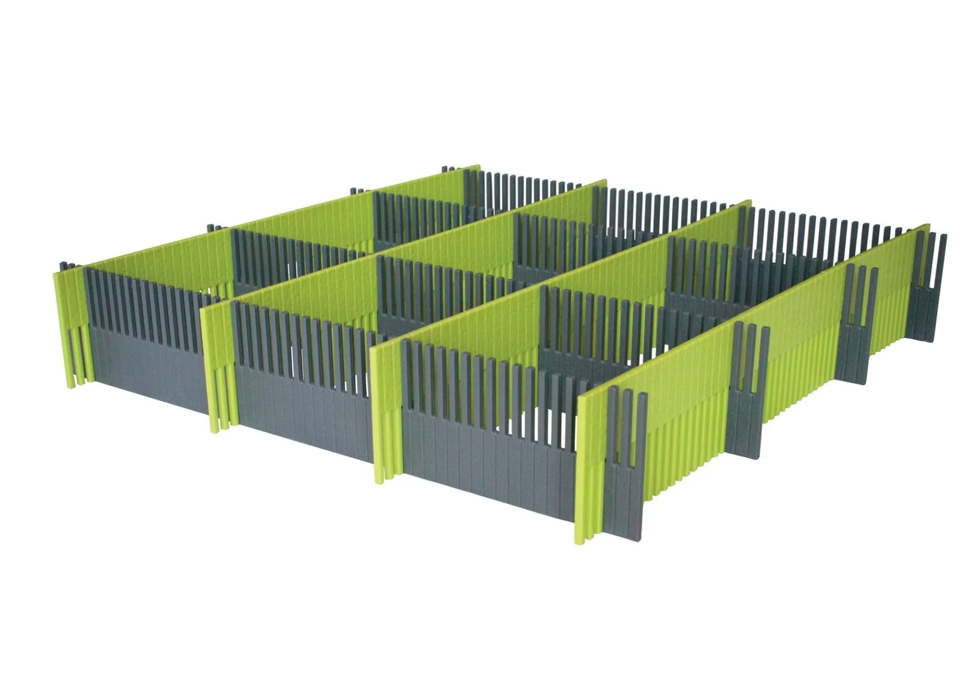 Purvario Pure Light Edition Stauleisten Set für Schubladen 8 Stück anthrazit / lime