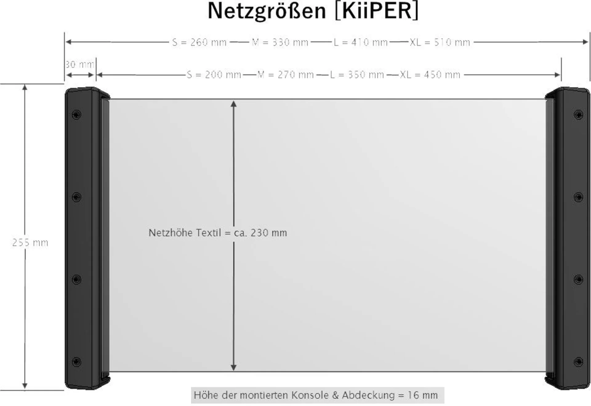 KiiPER Filet d'intérieur set complet M 330 x 255 mm
