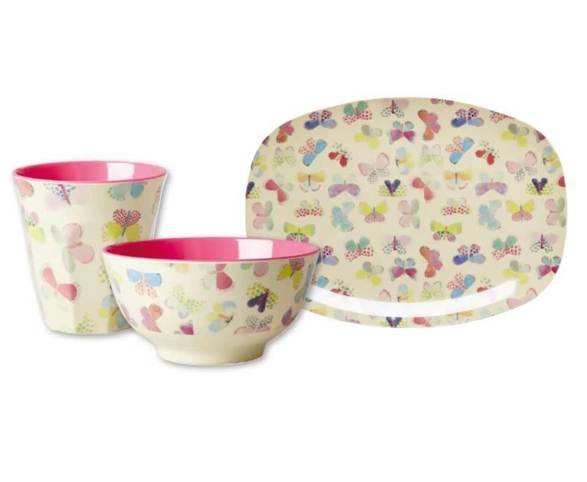 Geschirr-Set RICE BUTTERFLY für 1 Person (3-teilig)