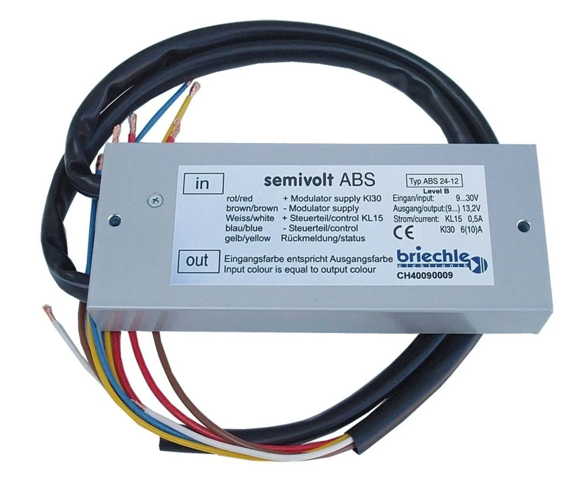 ABS/EBS-Spannungswandler 24->12V 10A 170x70x25mm