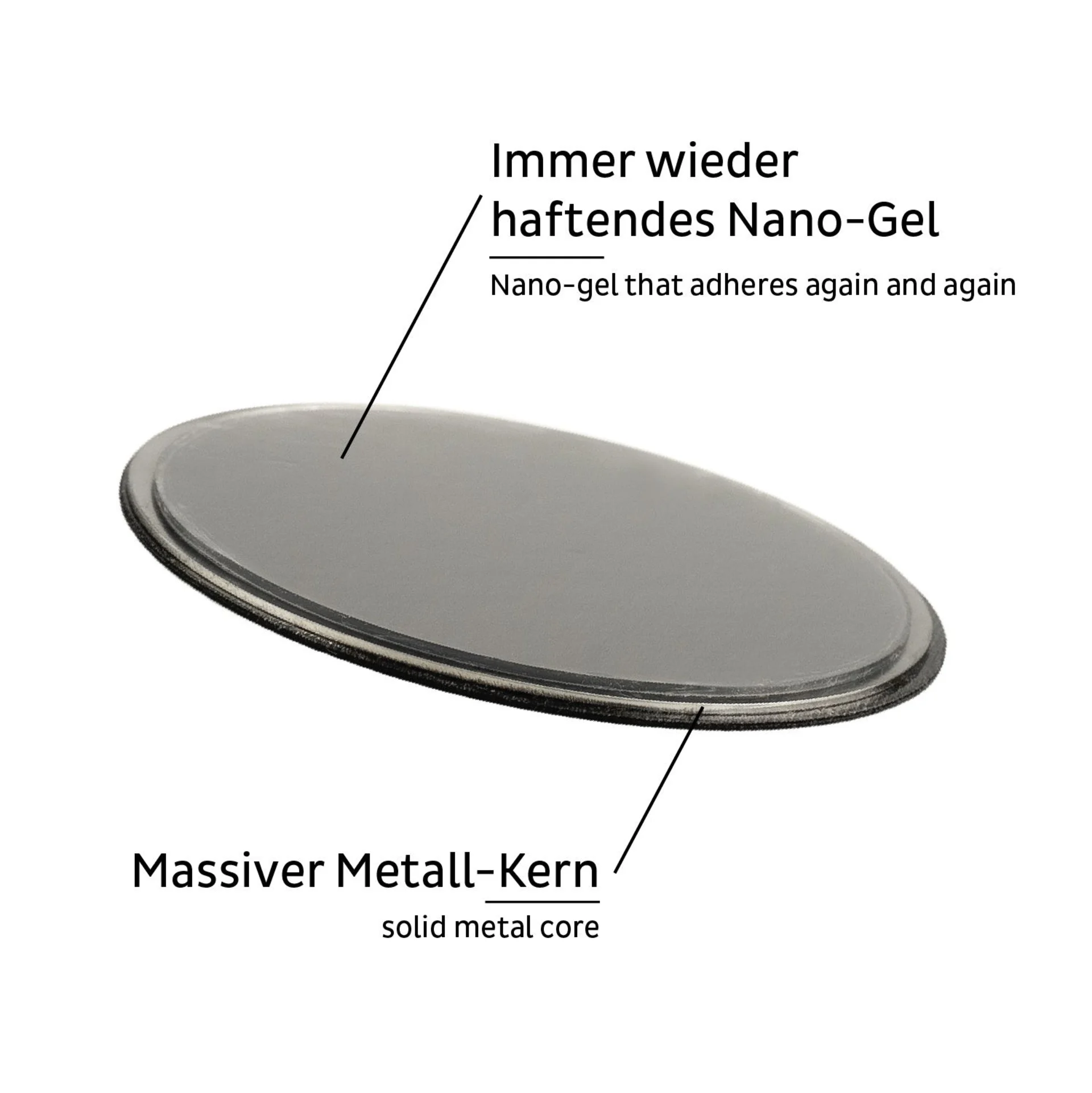 silwy® Magnet-Haken "SPOT" inkl. Metall-Nano-Gel-Pad BLACK