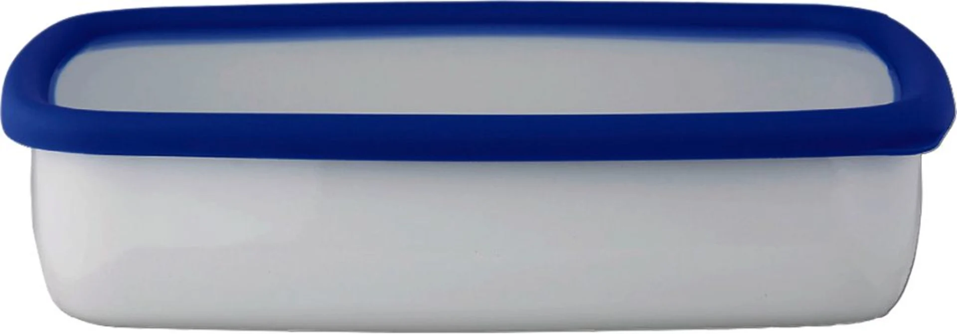 HoneyWare Flache Emaille Frischhaltedose XL flach 3 Liter blau