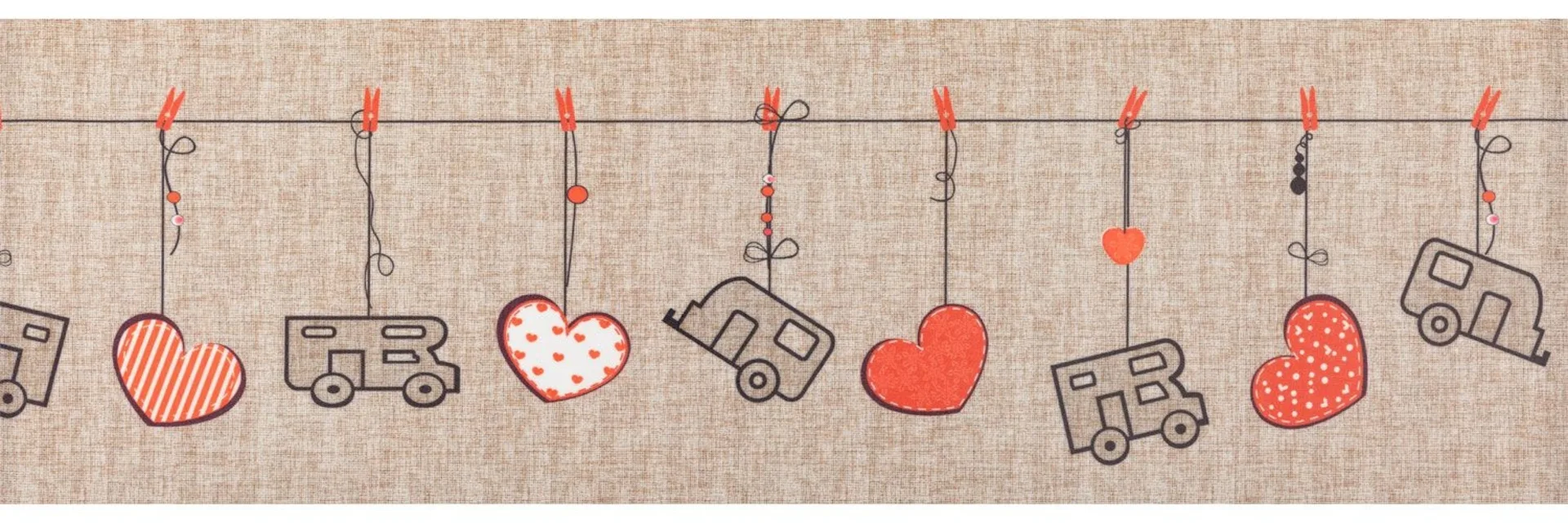 Arisol Tapis de passage motif cœur beige