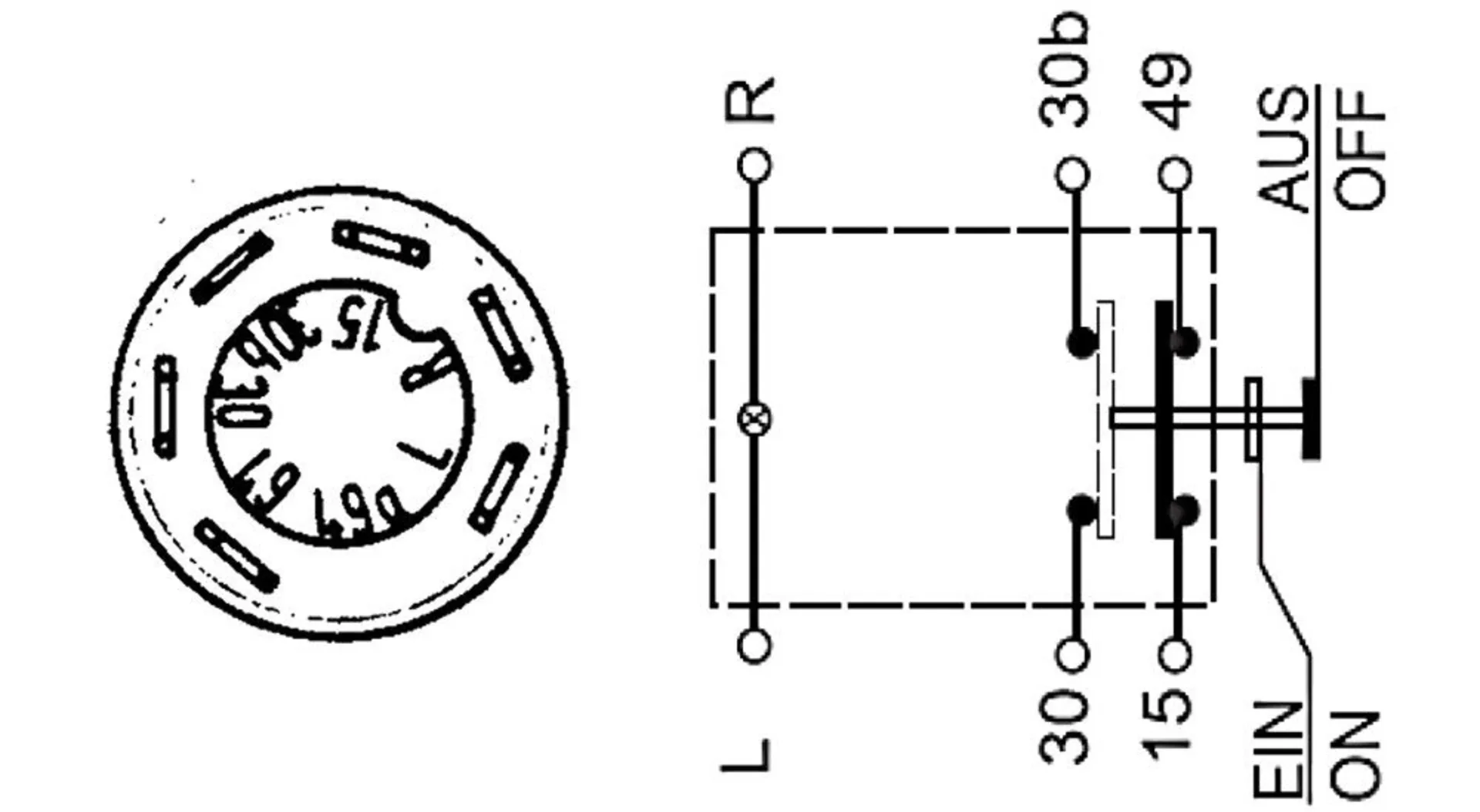 Pneutron Drückerschalter "Allrad" mit Arretierung / mit Beleuchtung 12V