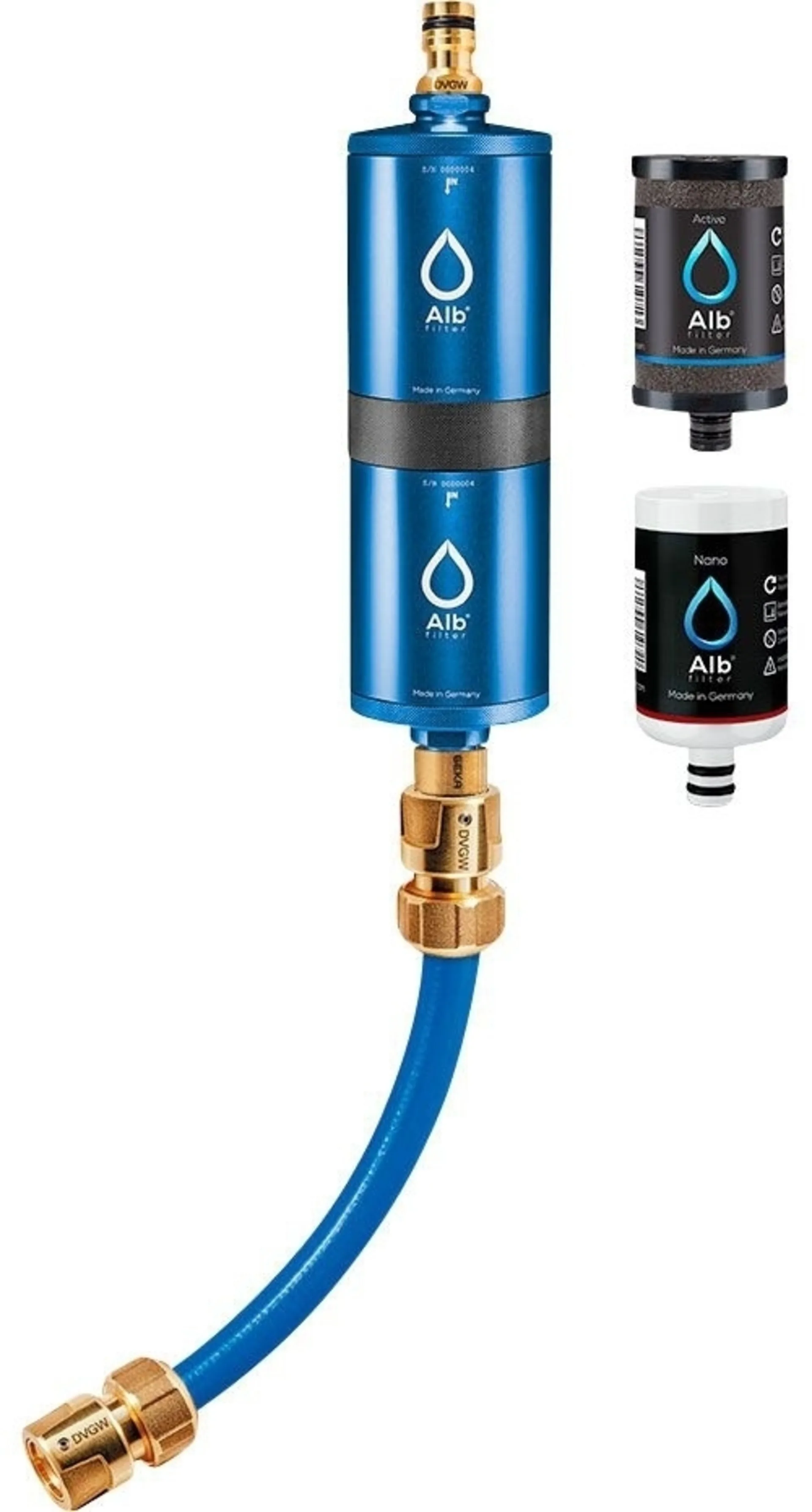 Alb Filter FUSION Active+Nano Trinkwasserfilter - Camping-Set: Mobil mit Koffer - Blau