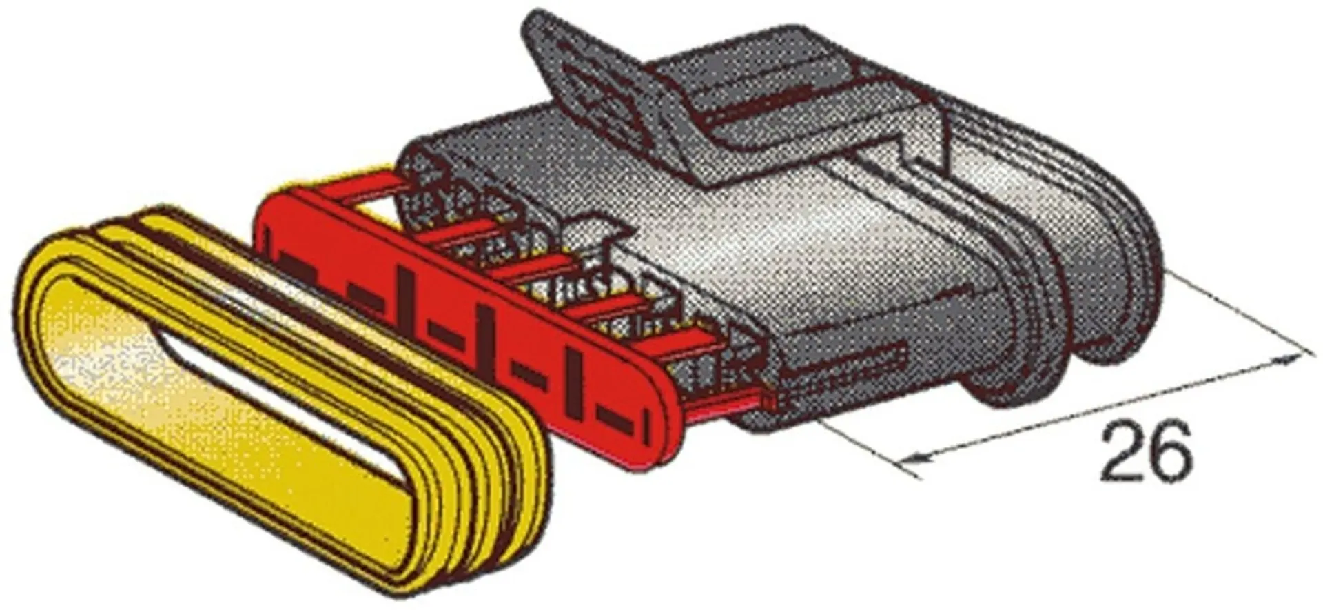 Boîtier de connecteur SUPERSEAL 1.5, 5 pôles Boîtier de connecteur SUPERSEAL 1.5, 5 pôles
