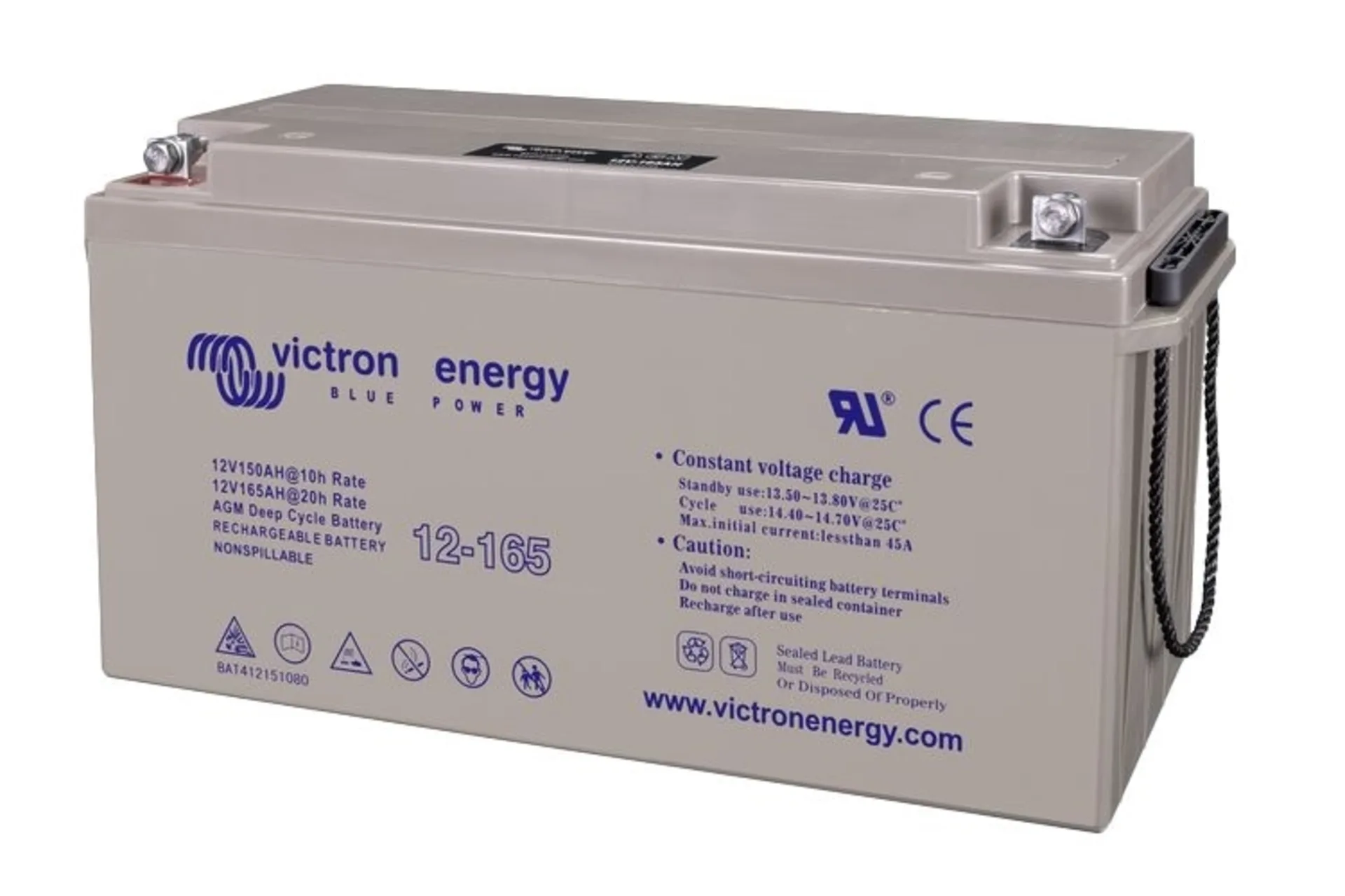 Victron - Gel-Deep-Cycle Batterie 12 V 165 Ah 485x 172 x 240 mm, 550 CCA, 49 kg Victron - Gel-Deep-Cycle Batterie 12 V 165 Ah 485x 172 x 240 mm, 550 CCA, 49 kg