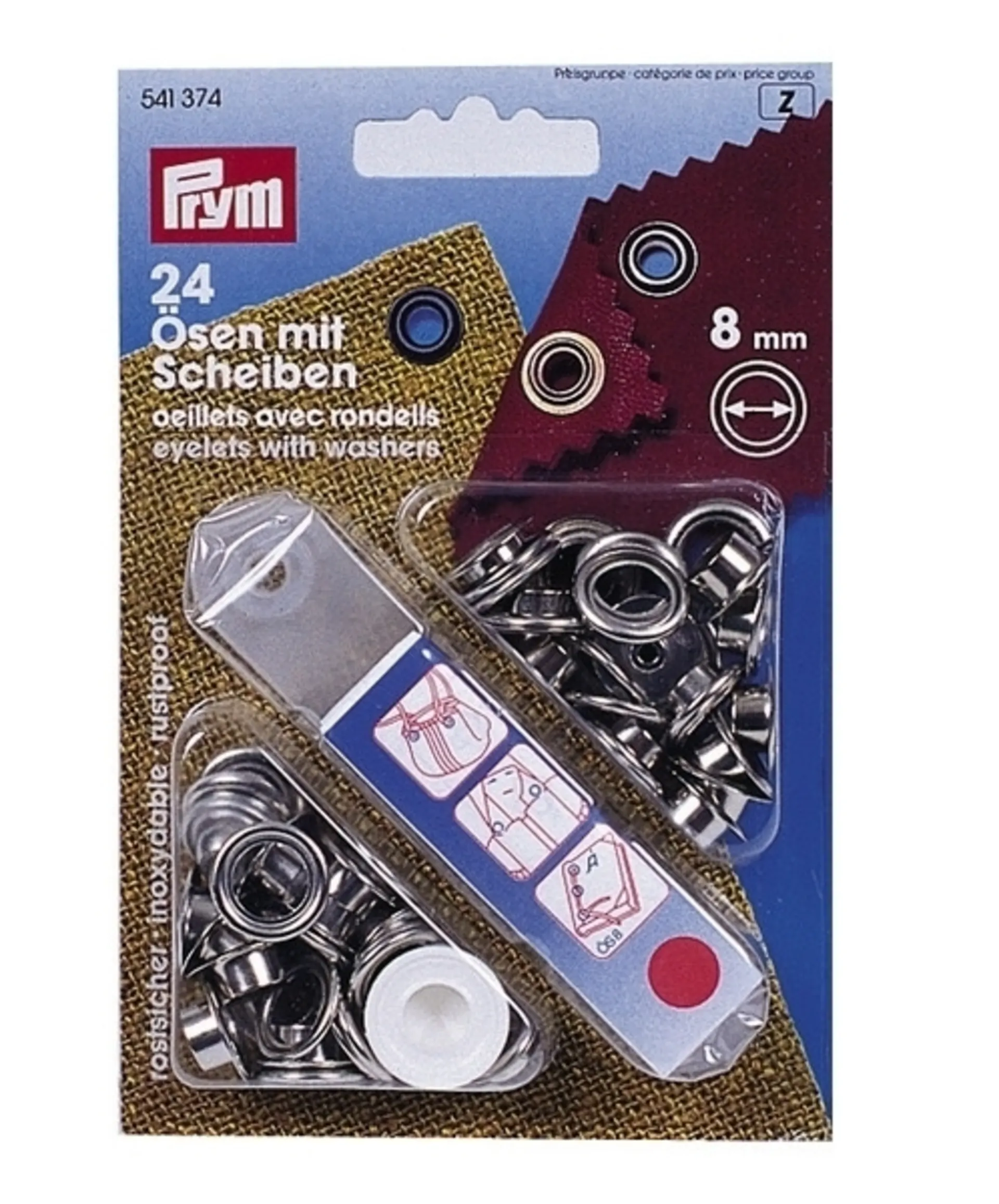 Set de 24 oeillets, diamètre 8mm