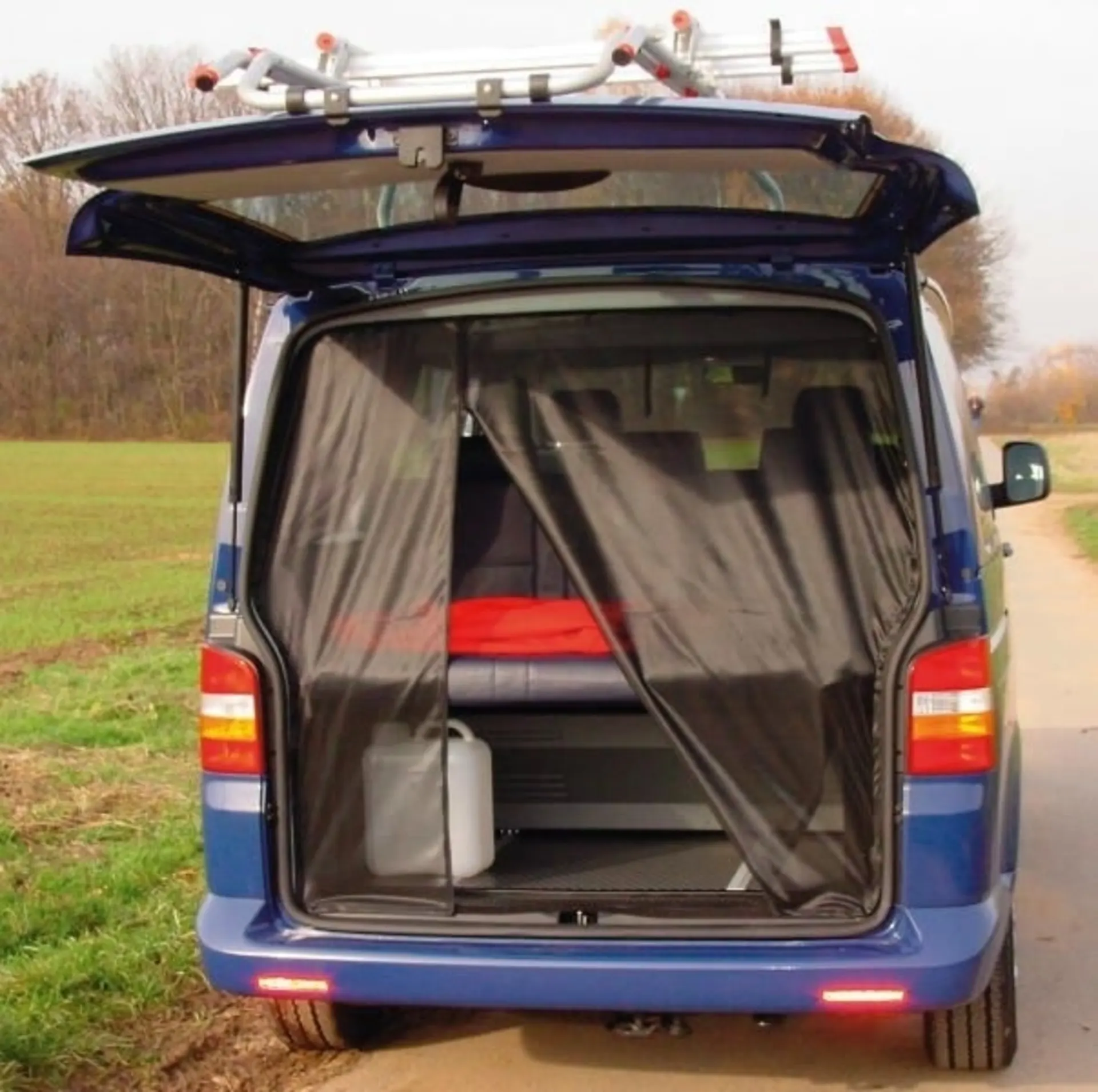 Moskitonetz für Schiebetür und Heckklappe VW-T5 ab 2003 für Multivan, Caravelle und Startline mit Komfortverkleidung
