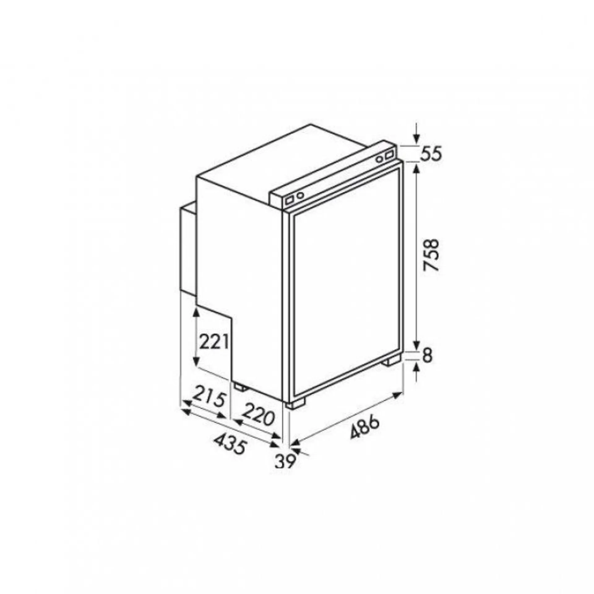 Réfrigérateur RM 5330 (découpe du passage de roue) 70 litres