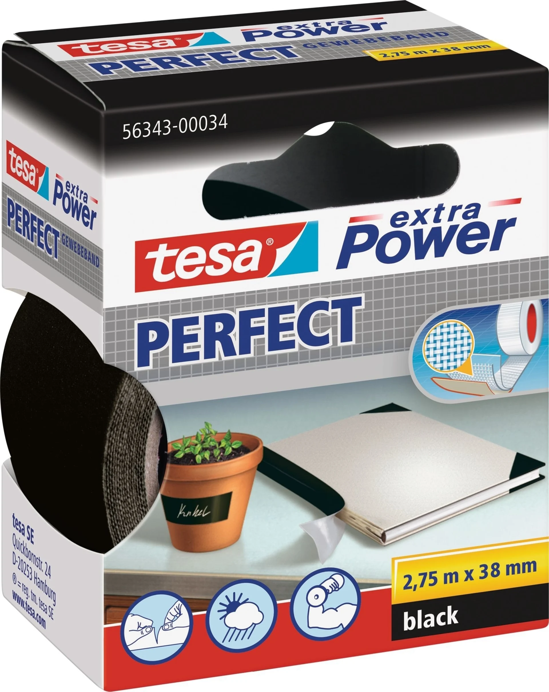 Tesa Extra Power Perfect ruban adhésif tissu 2,75 m S