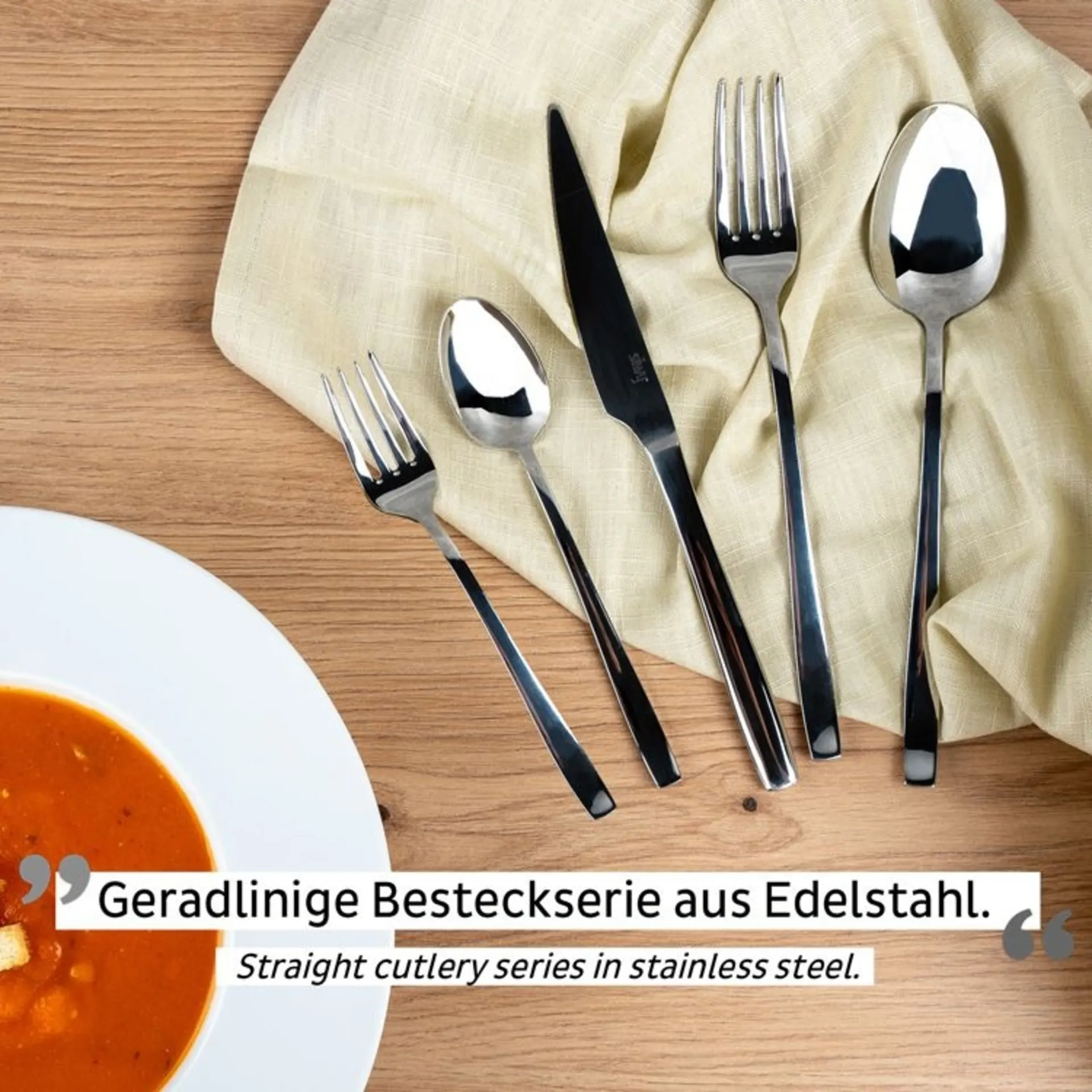 Edelstahl Reisebesteck-Set - 5-teilig