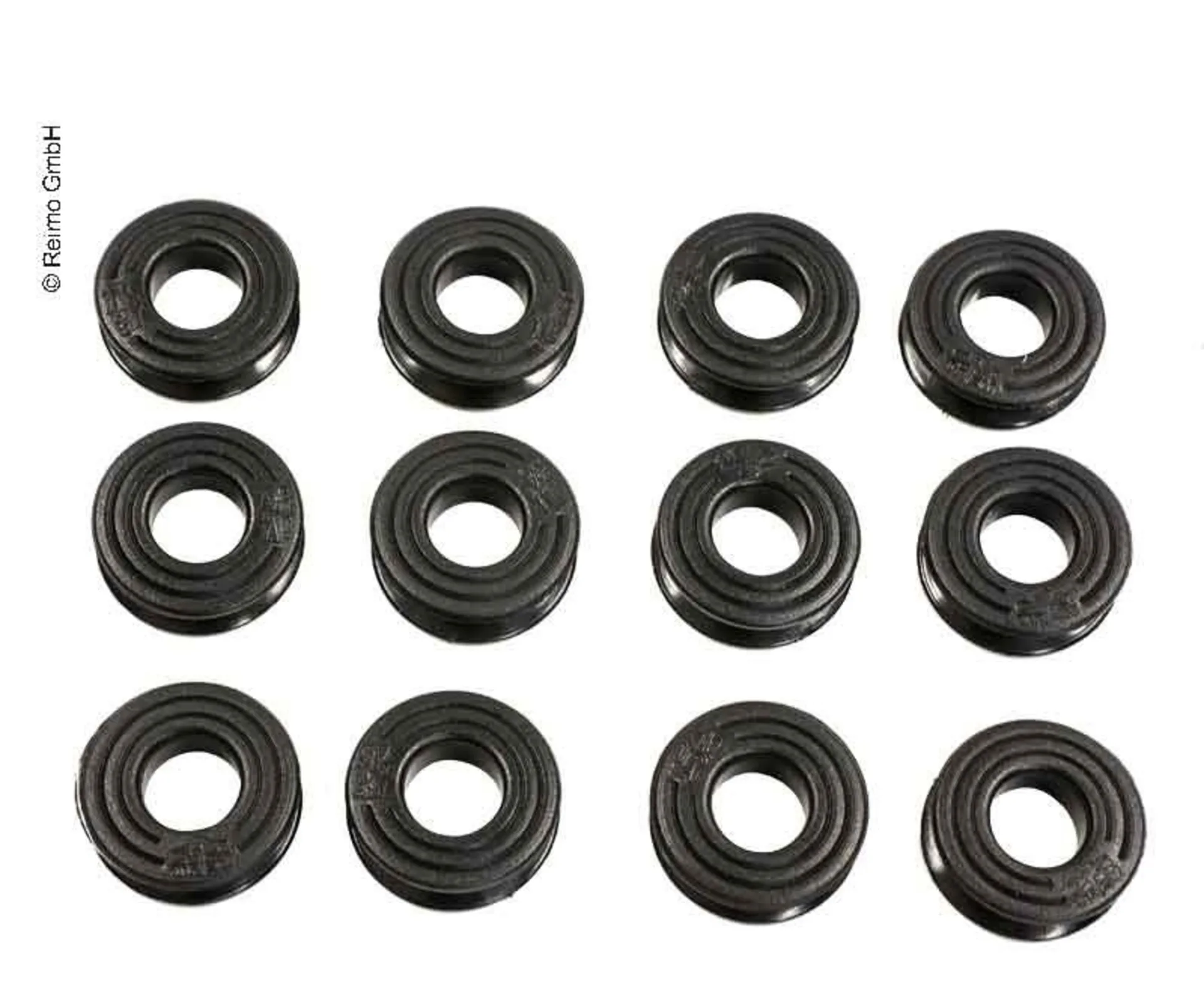 Schwarze Kunststoff-Ösen, 15 mm, 12 Stück