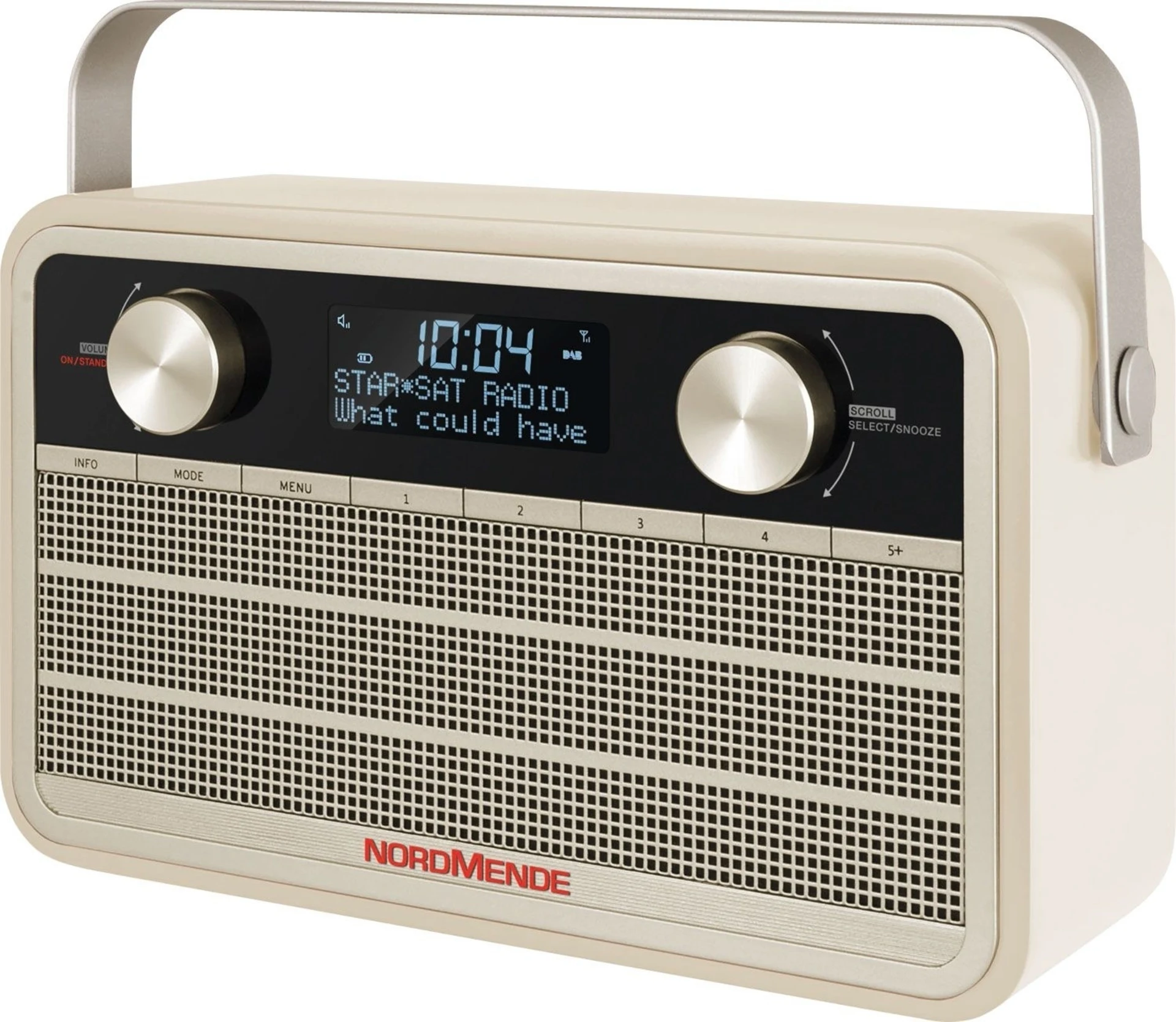 TechniSat Nordmende DAB+ Transita 120 Digitalradio im Retrolook mit 24-Stunden-Akku Beige