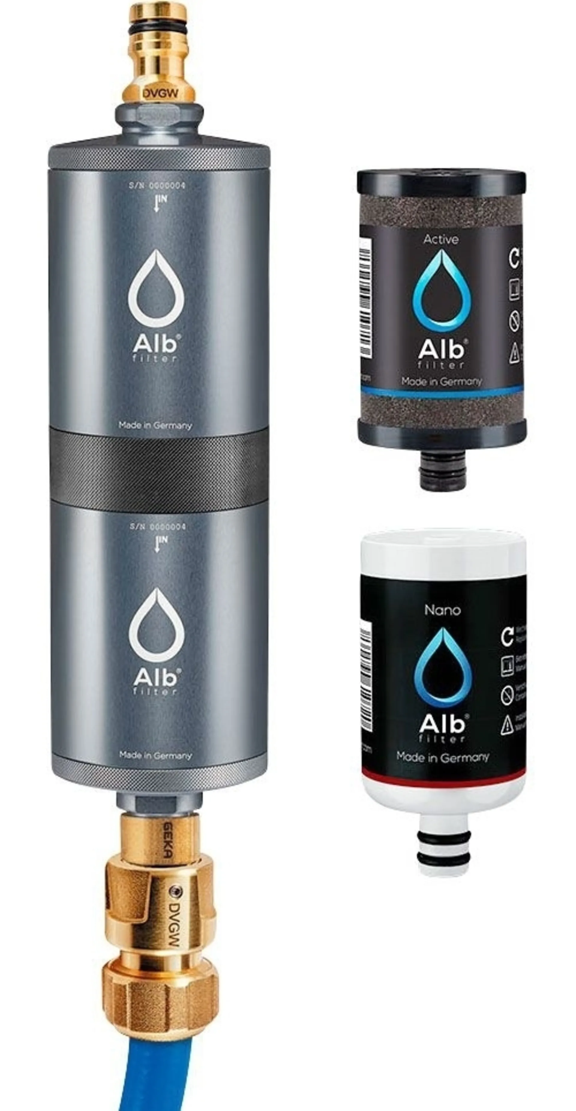 Alb Filter FUSION Active+Nano Filtre à eau potable - Kit de camping : mobile avec valise - Titane