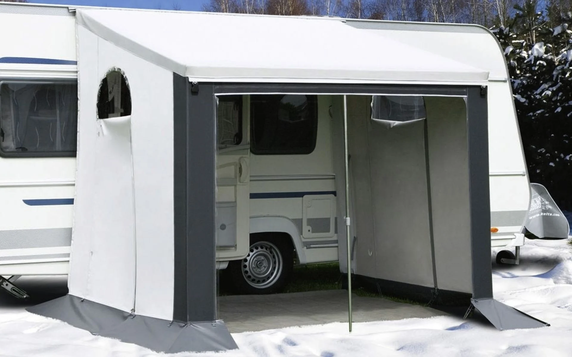 DWT Cortina II Auvent toutes saisons Gris 200 x 150 cm
