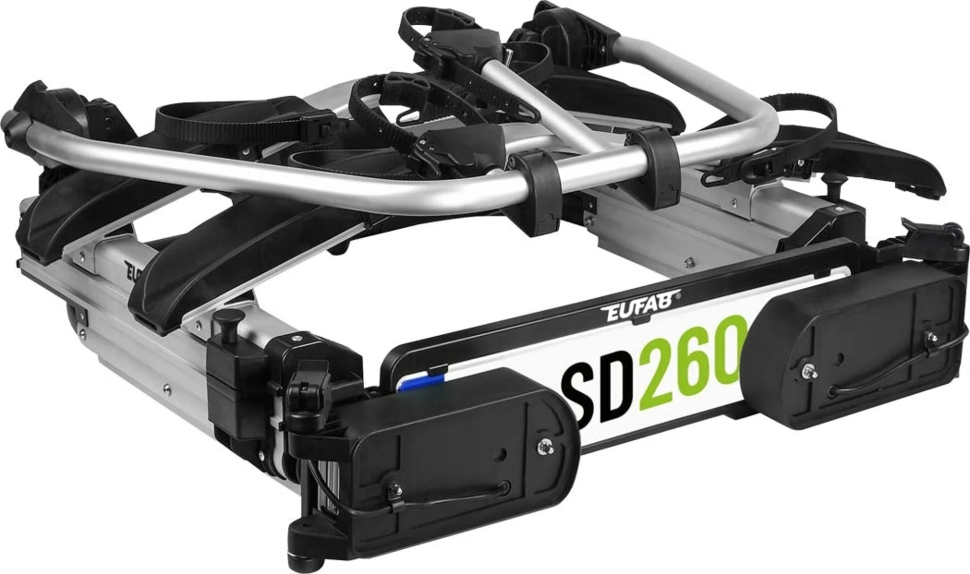 Eufab SD260 Kupplungs-Fahrradträger Silber für Flügeltür Kastenwagen für 2 Fahrräder
