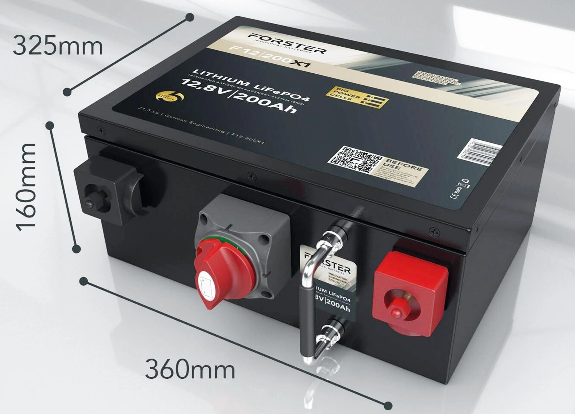 Forster LiFePO4 Lithium-Batterie 12 V 200 Ah High Power