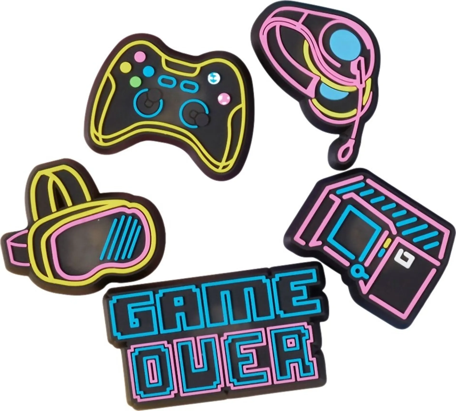 Crocs Jibbitz Lights Up Neon Gamer - Lot de 5 décorations pour chaussures Crocs Jibbitz Lights Up Neon Gamer - Lot de 5 décorations pour chaussures