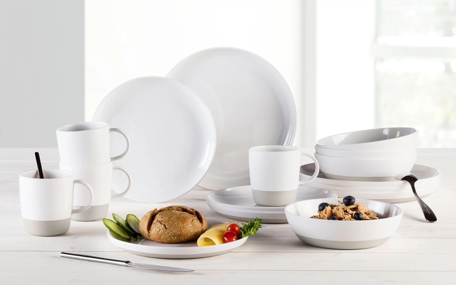 Berger Stone Melamin Geschirr-Set 16 teilig