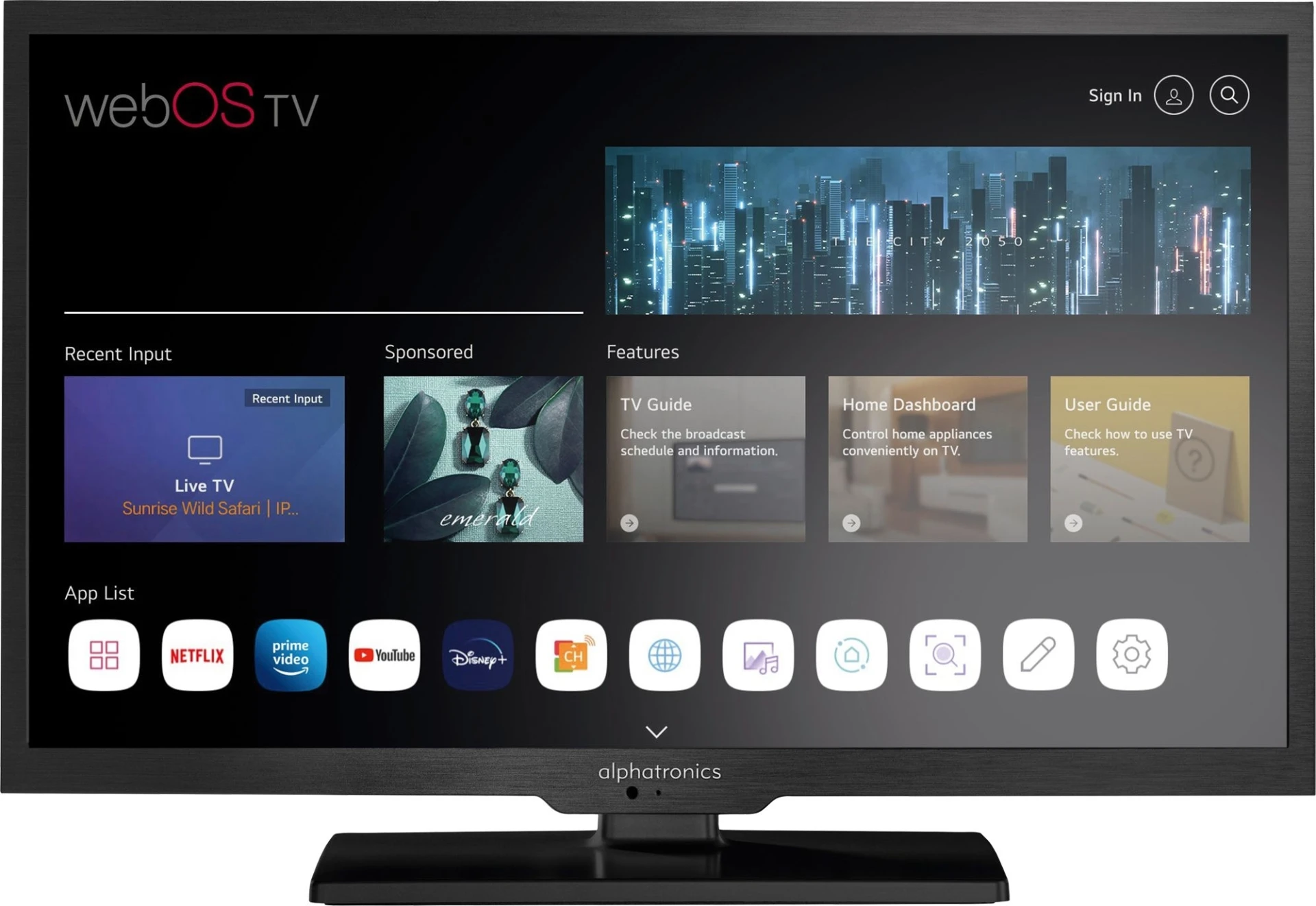 Alphatronics SL-22 DSBW plus TV LED avec triple tuner / payeur DVD y compris antenne tige DVB-T 22 pouces