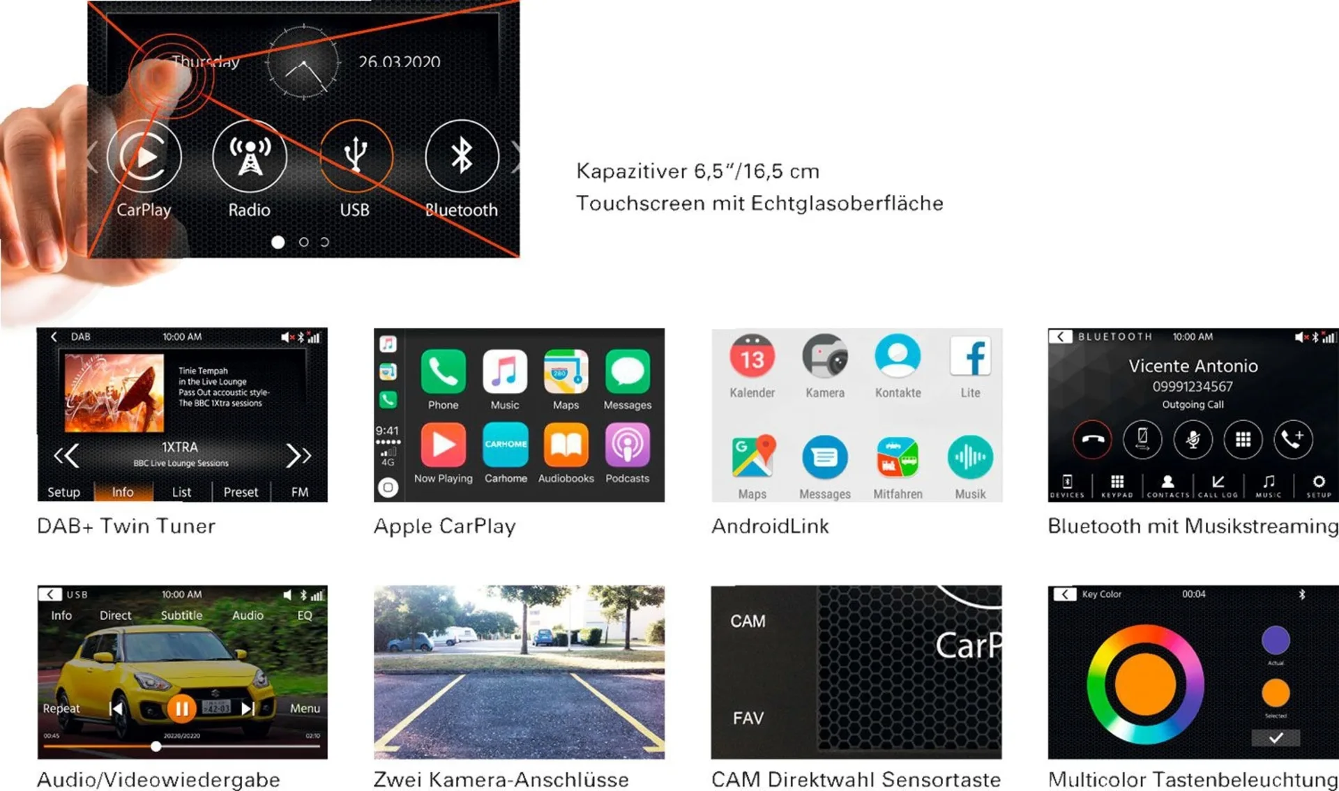 Xzent X-227 DAB+ Infotainmentsystem inkl. Apple CarPlay