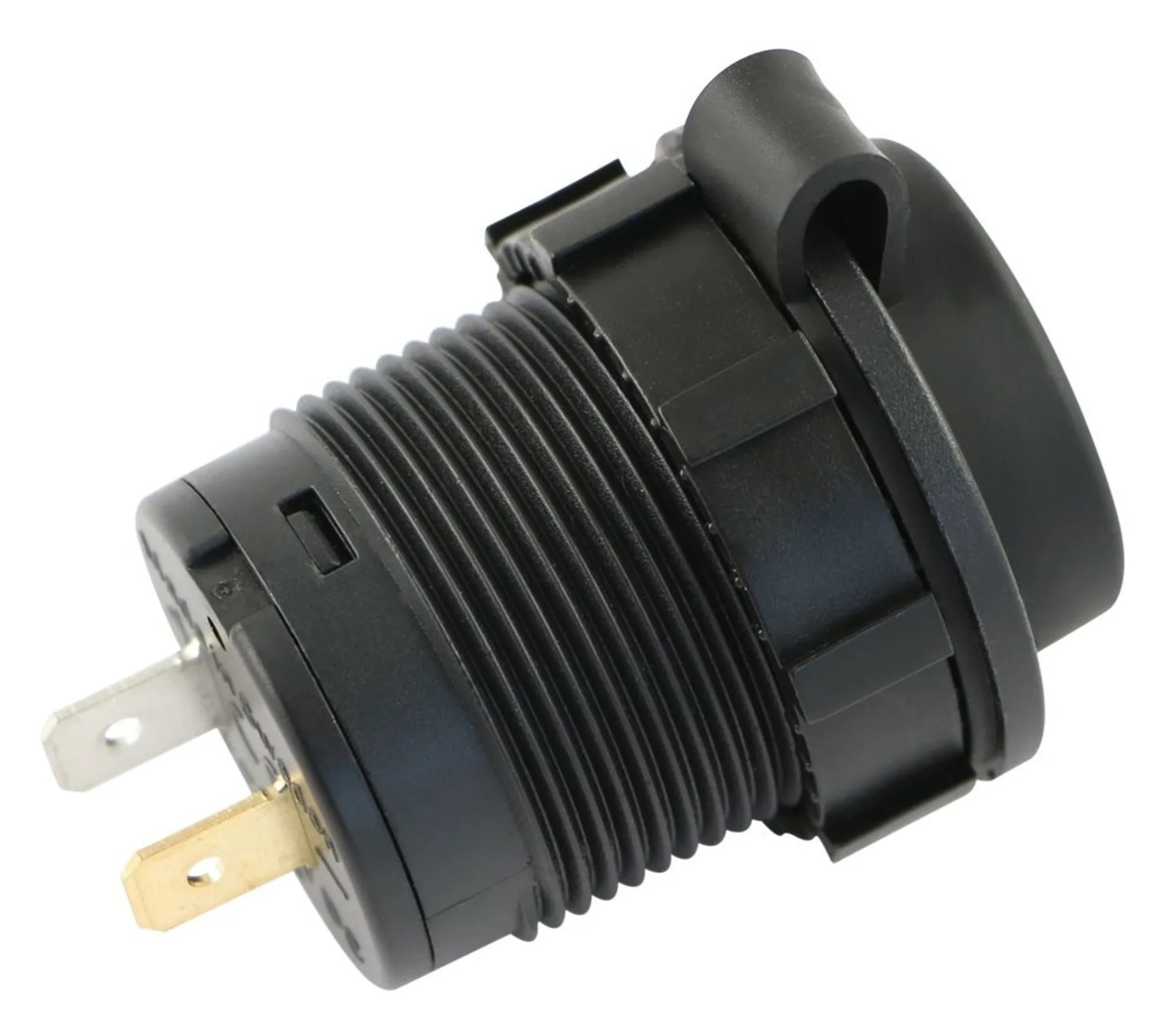 Einbausteckdose mit Gummideckel - 2 x USB-A ø 29.5 mm, 12/24 V --> 5 A, beleuchtet