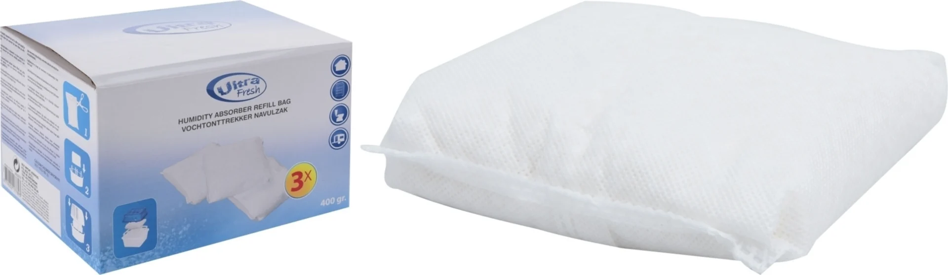 Luftentfeuchter-Nachfüllbeutel-Set - 400 g - 3 Stück