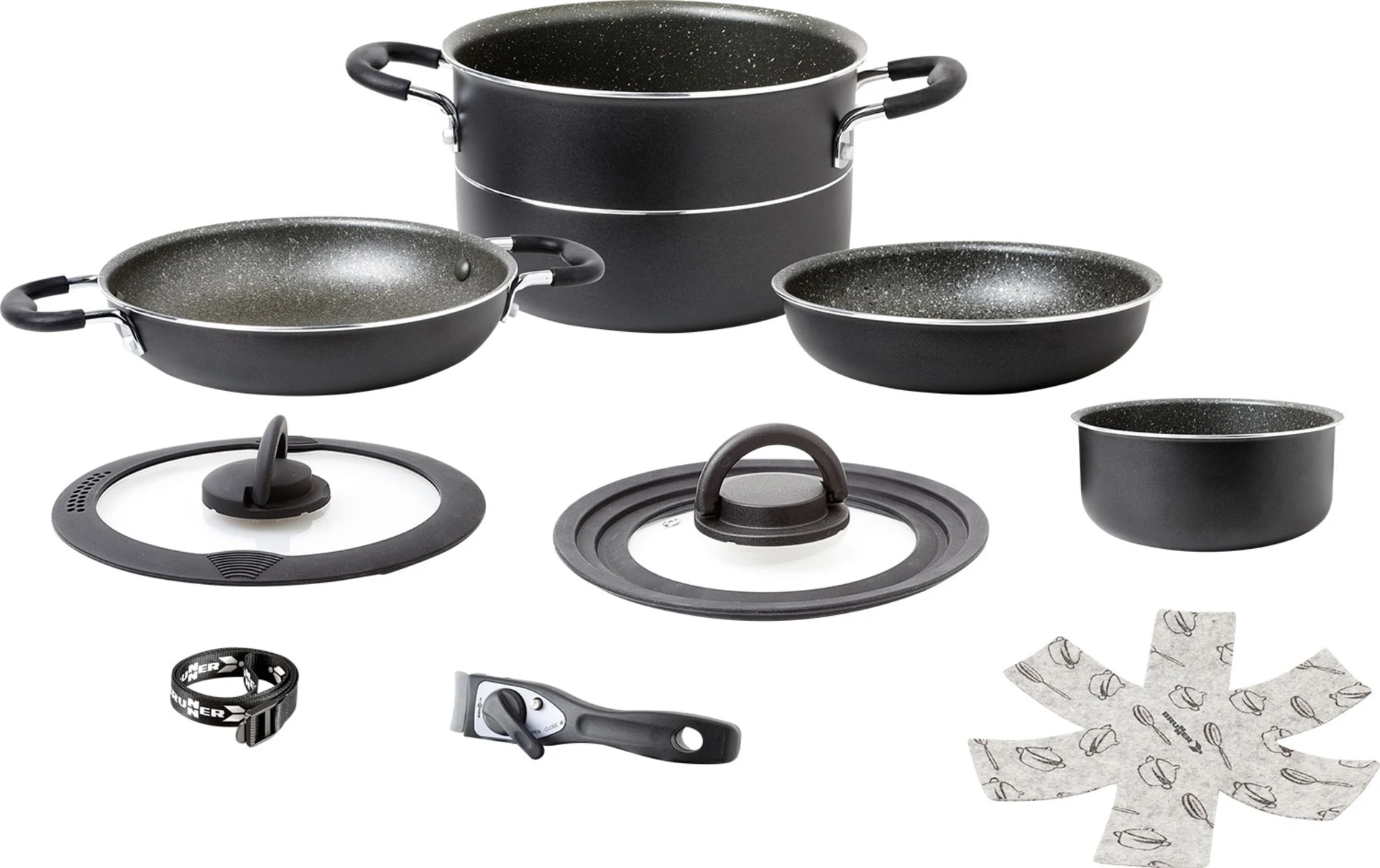 Brunner Pirate Vacublock Set de casseroles en aluminium 9 pièces