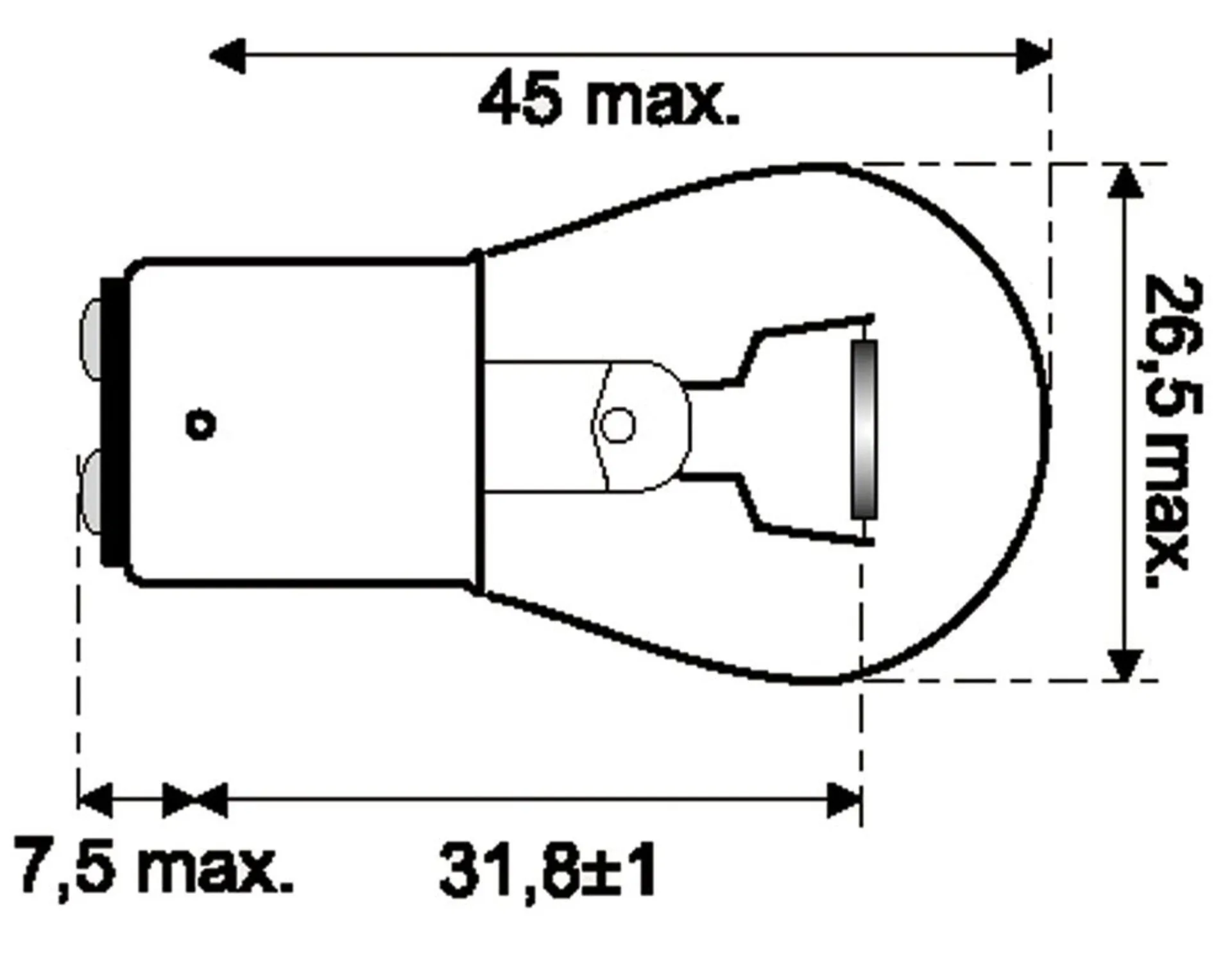 Ampoule Jahn BA15d 24V 21W 2 pôles