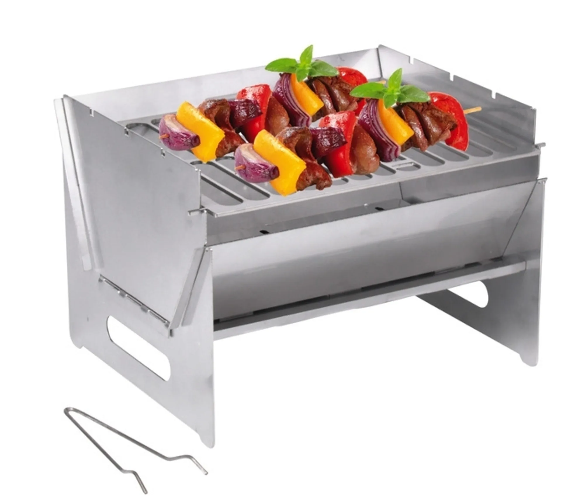 Barbecue pliable en acier inoxydable pour les véhicules à quatre roues motrices et les campeurs