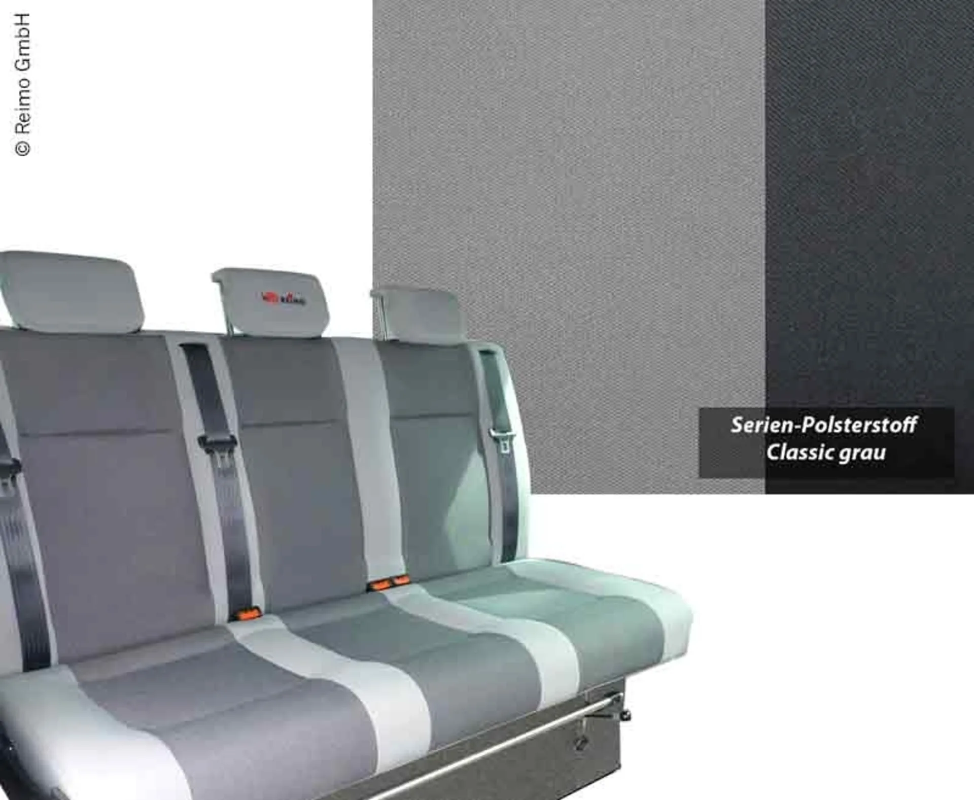 Banquette-lit VW T6/5 Weekender V3000 taille 17, 3 places, gris classique, échangeur thermique