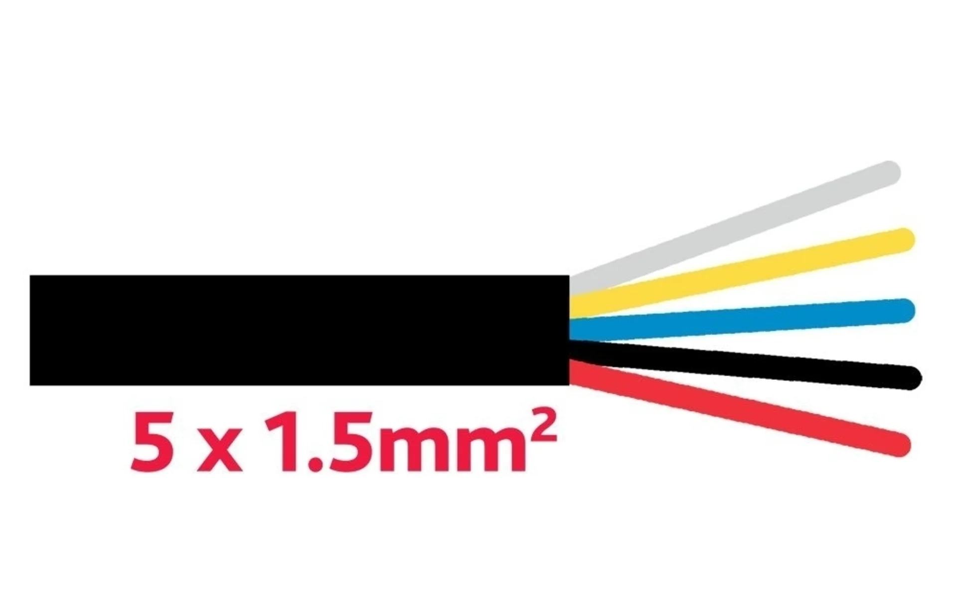 Anhaengerkabel 5x1.5 mm schwarz ø 9.4 mm