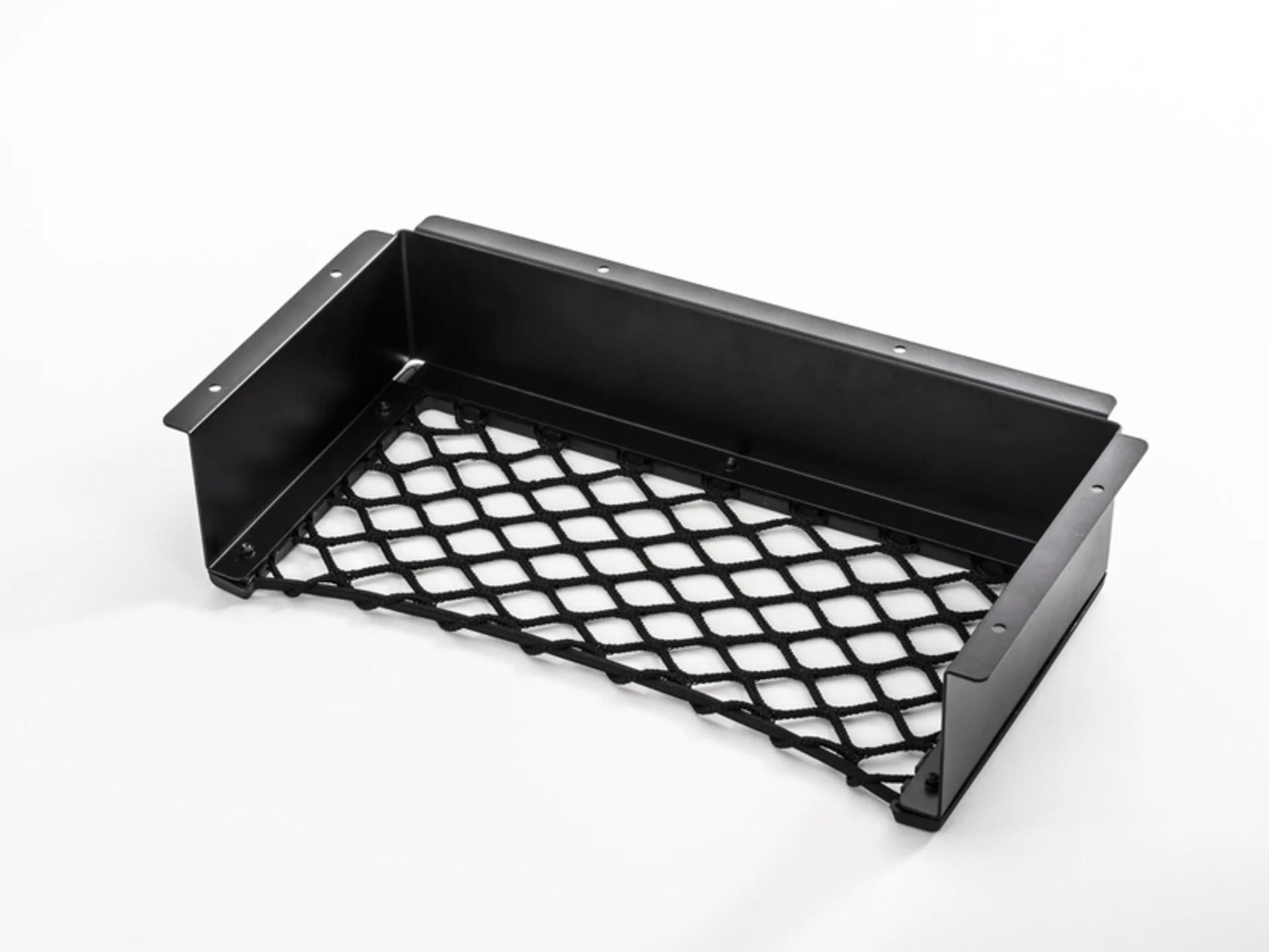 Cadre en aluminium avec filet de rangement en taille L, noir