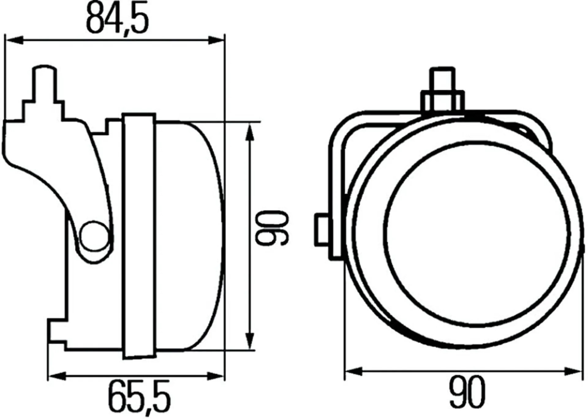 Hella - LED-Tagfahrleuchten-Set rund ø 90mm ø 90 x 65.5mm, 9-33V