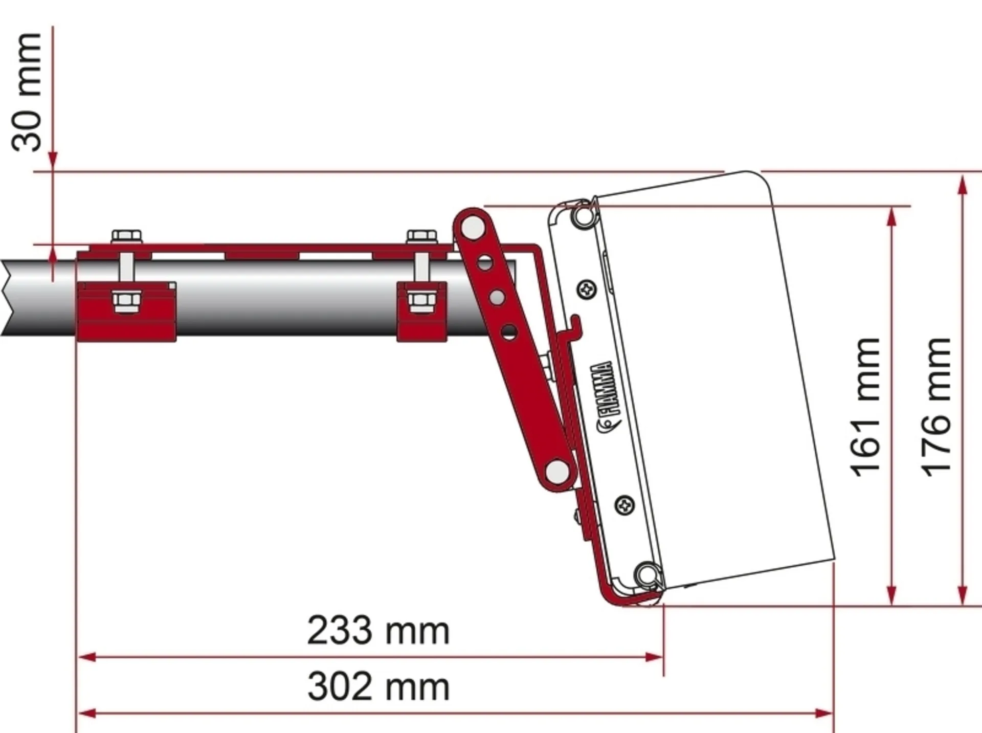 Markisen-Adapter F43van, F45Ti, F45Ti L, ZIP für Dachträger - Kit roof rail