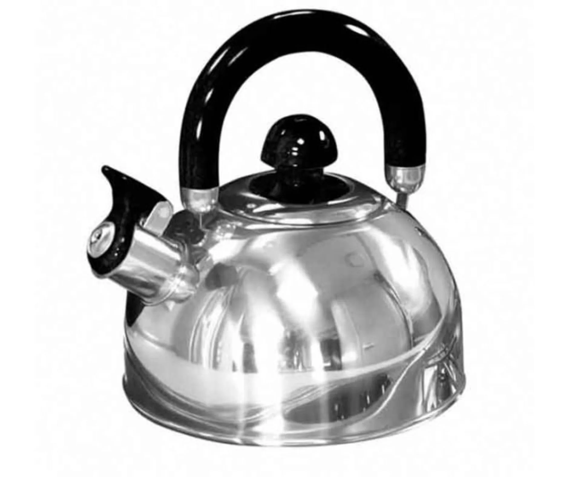 Bouilloire à flûte en acier inoxydable Contessa 2.5 L avec sifflet et fond sandwich
