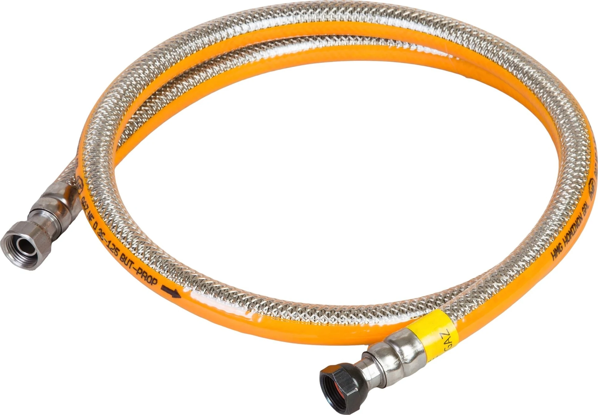 Tuyau à gaz Favex pour propane et butane à basse pression, en acier inoxydable, 1 mètre Tuyau à gaz Favex pour propane et butane à basse pression, en acier inoxydable, 1 mètre