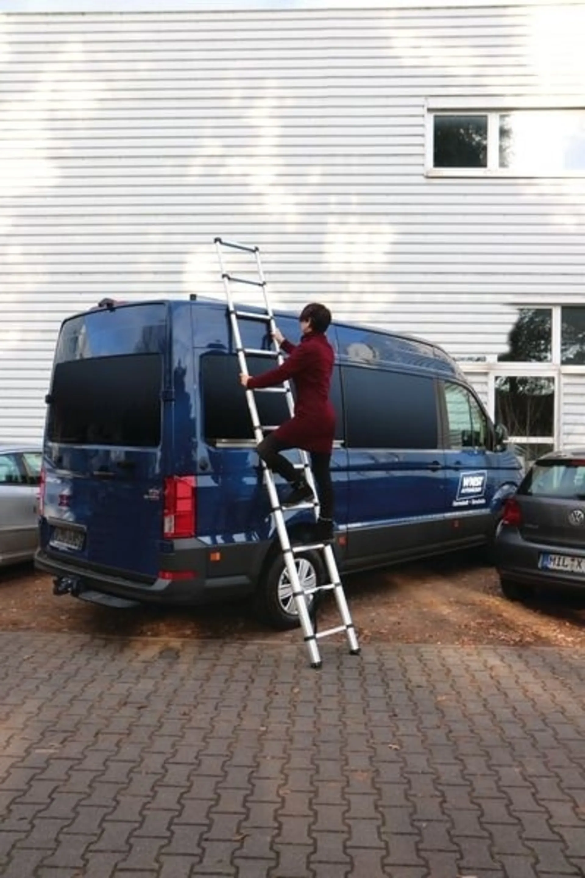 Echelle télescopique pliable en aluminium avec 11 marches et longueur max, 3.2 m - CARBEST Escali