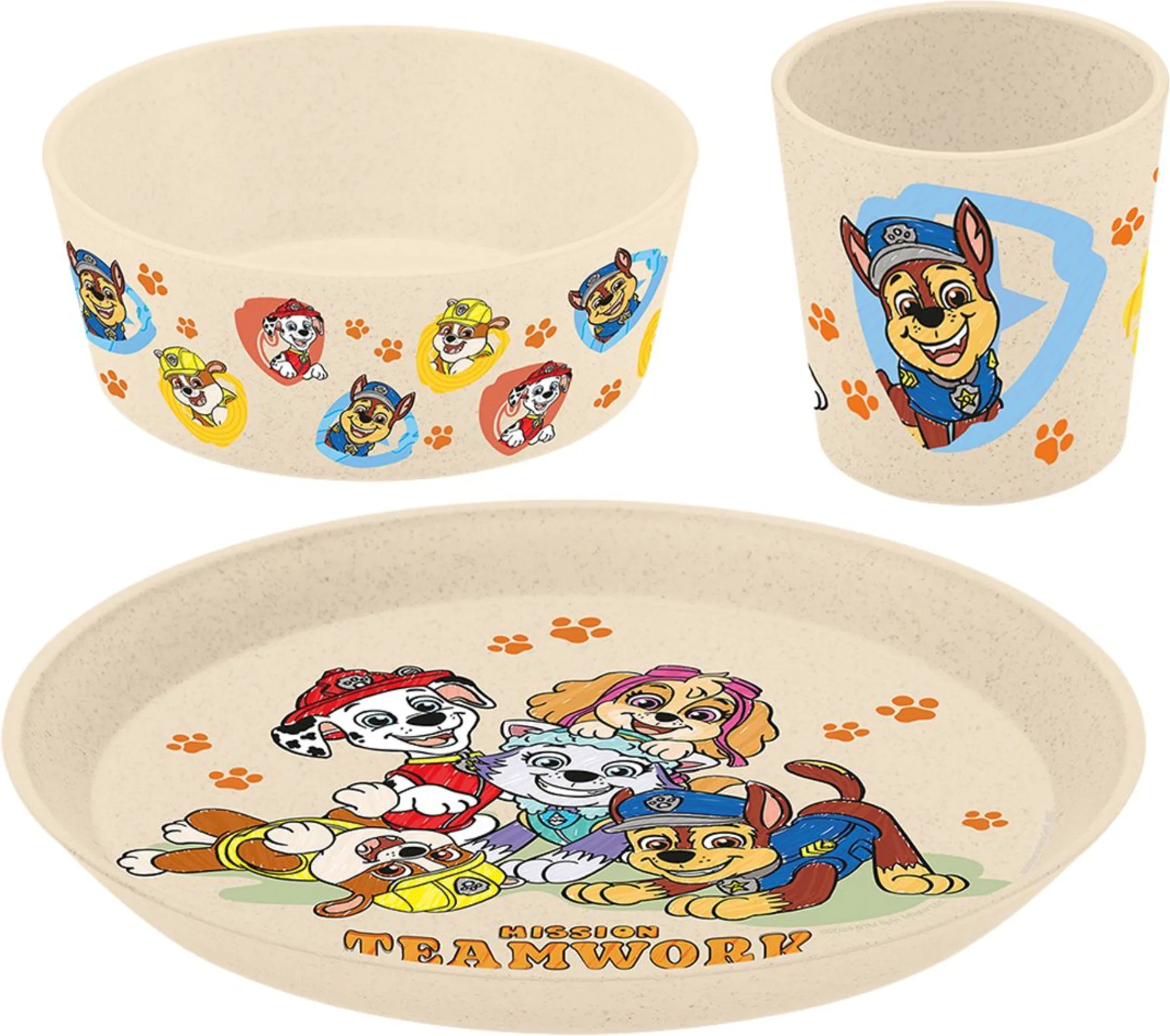 Set de vaisselle Koziol Connect Paw Patrol, 3 pièces, motif « organic moon »