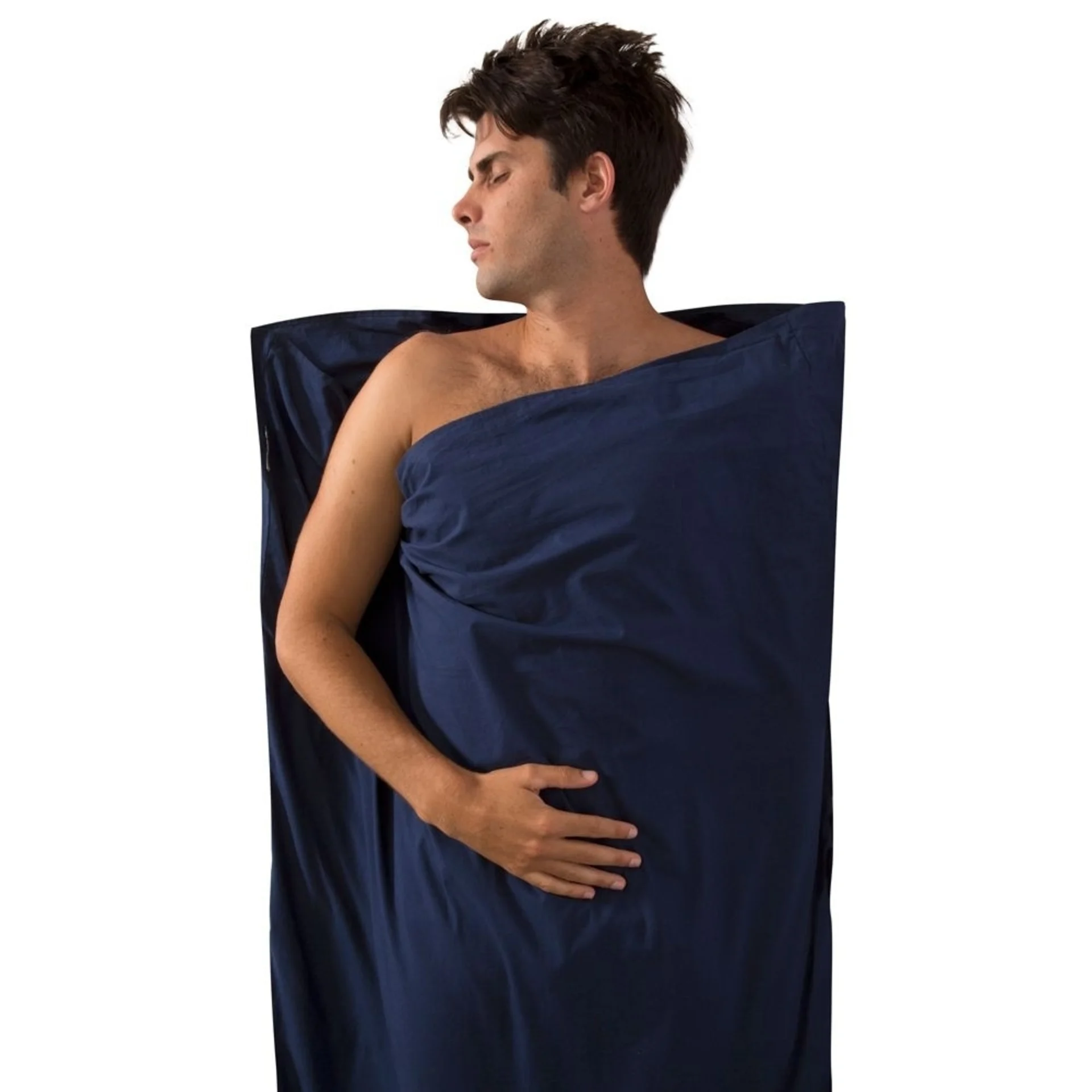 Sea to Summit Premium Cotton Travel Liner Long Sac de couchage de voyage Inlett Navy blue