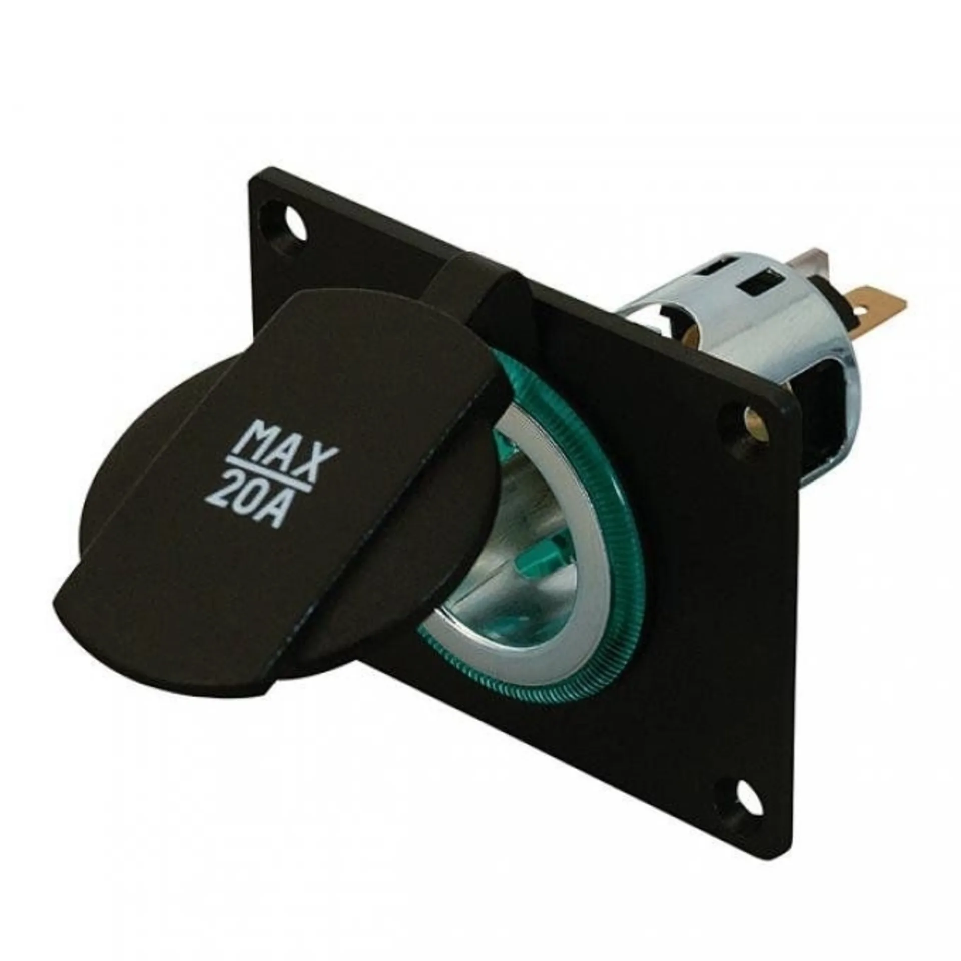Power Steckdose 12-24V mit Montageplatte