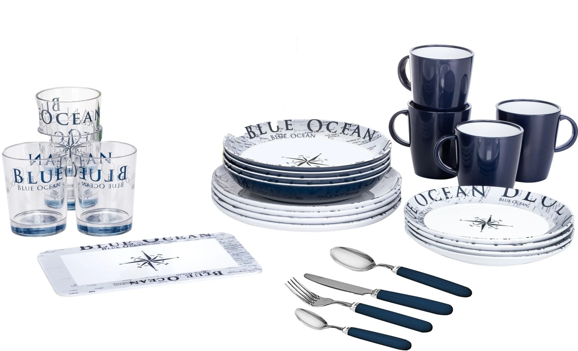 Brunner Blue Ocean Geschirr-Set 38 teilig