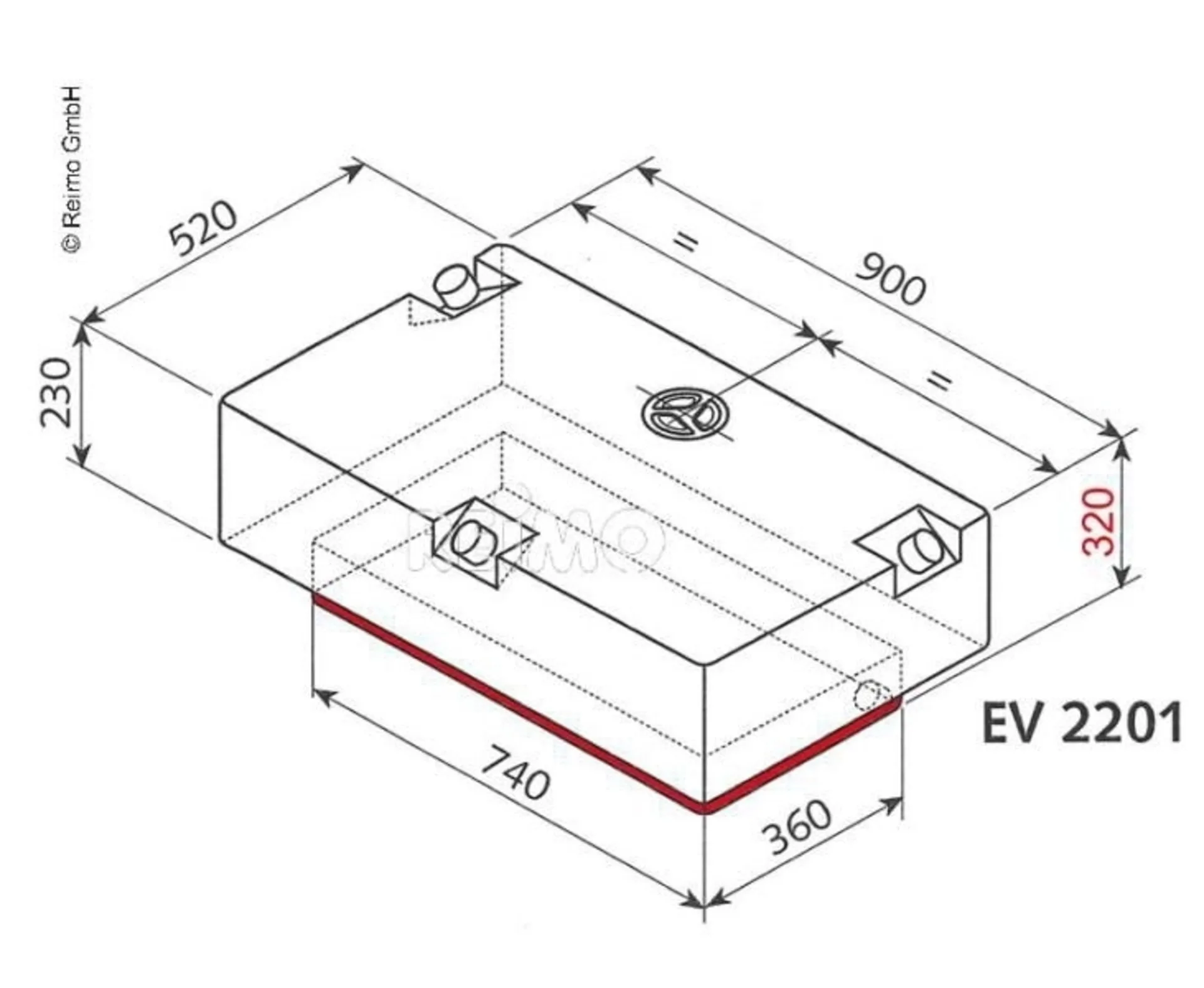 Réservoir d'eau EV-2201 d'une capacité de 124 litres