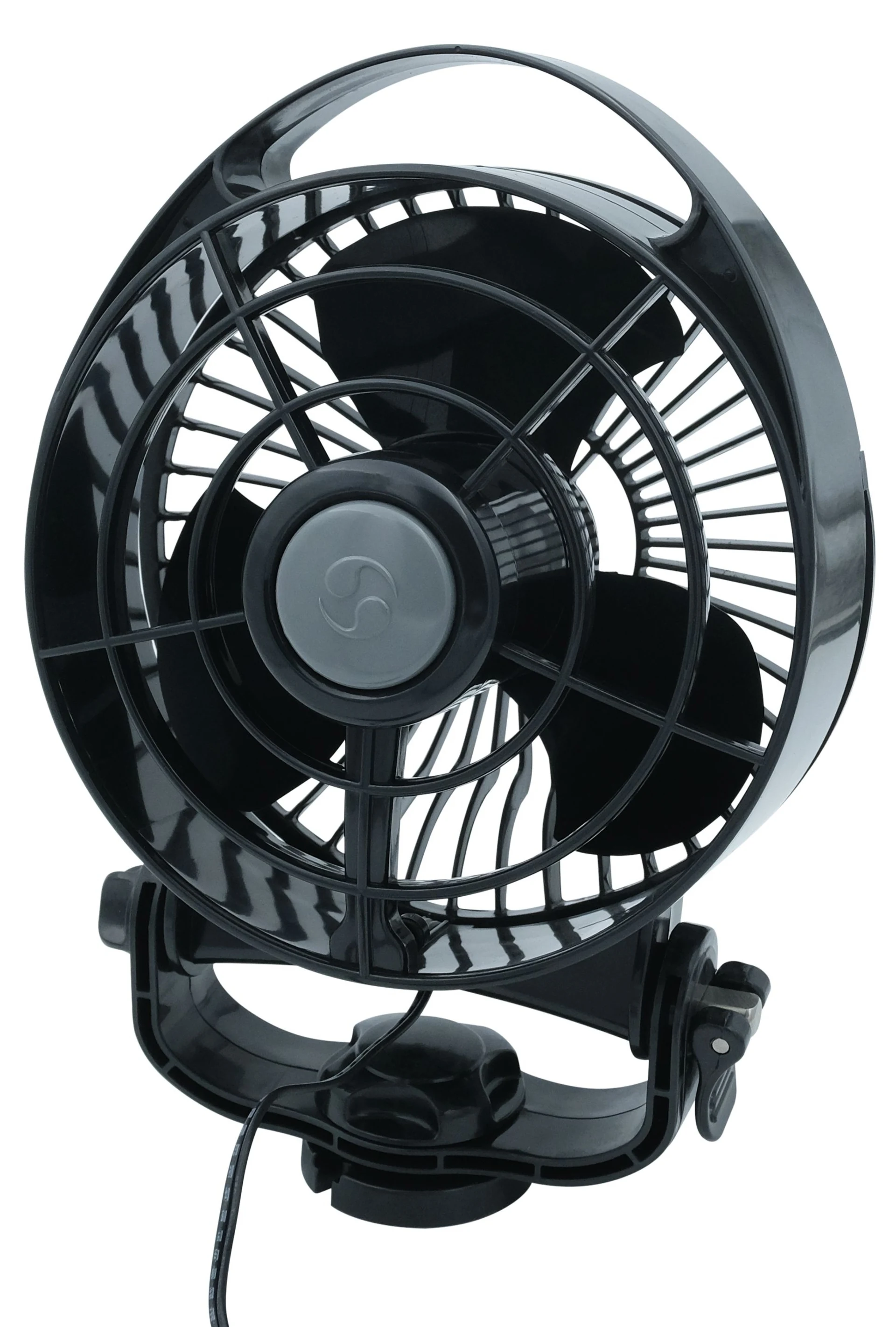 Seekr - Ventilateur Bora 12 V noir, 3 vitesses, ø 127 mm, hauteur : 240 mm, profondeur : 90 mm, 3,24 W Seekr - Ventilateur Bora 12 V noir, 3 vitesses, ø 127 mm, hauteur : 240 mm, profondeur : 90 mm, 3,24 W